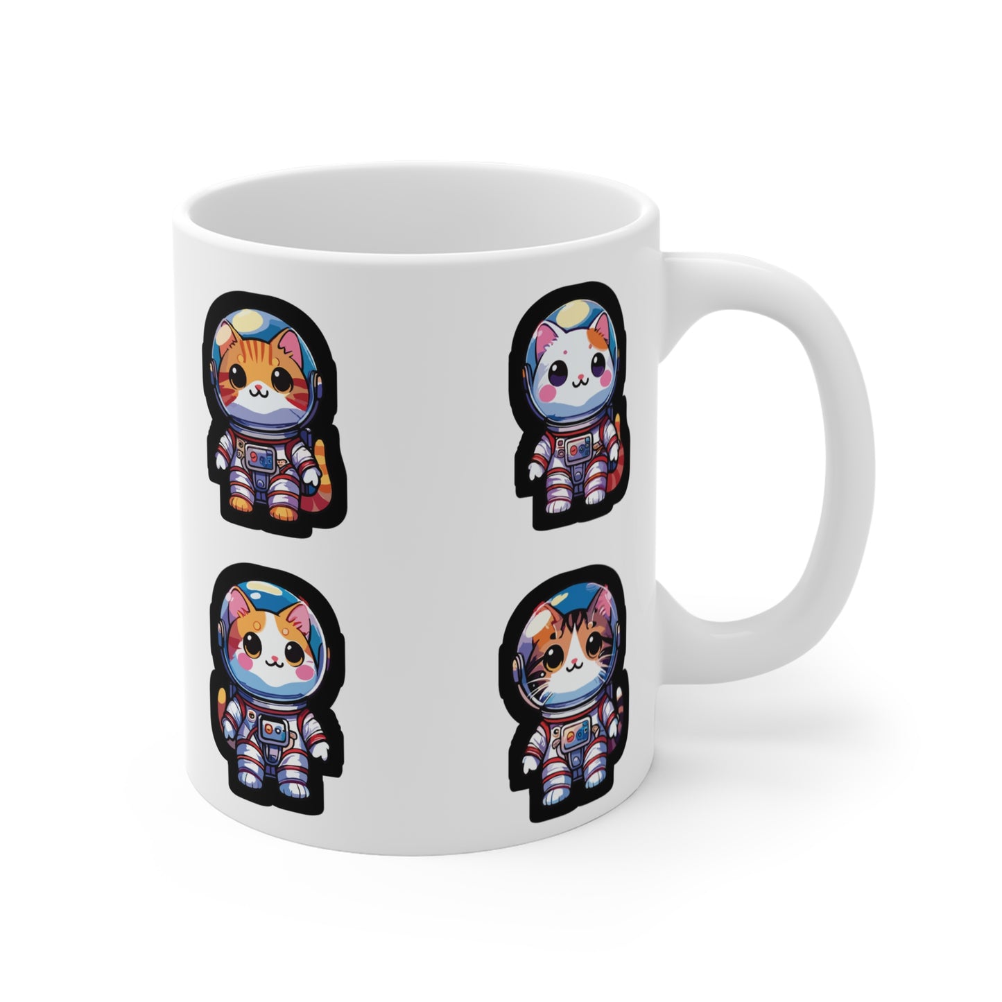 Astronaut Cat - Space Mug for Coffee 11oz. Space Cup, White ceramic, Astronaut Mug, Cadet Tea Cup - Space Gift