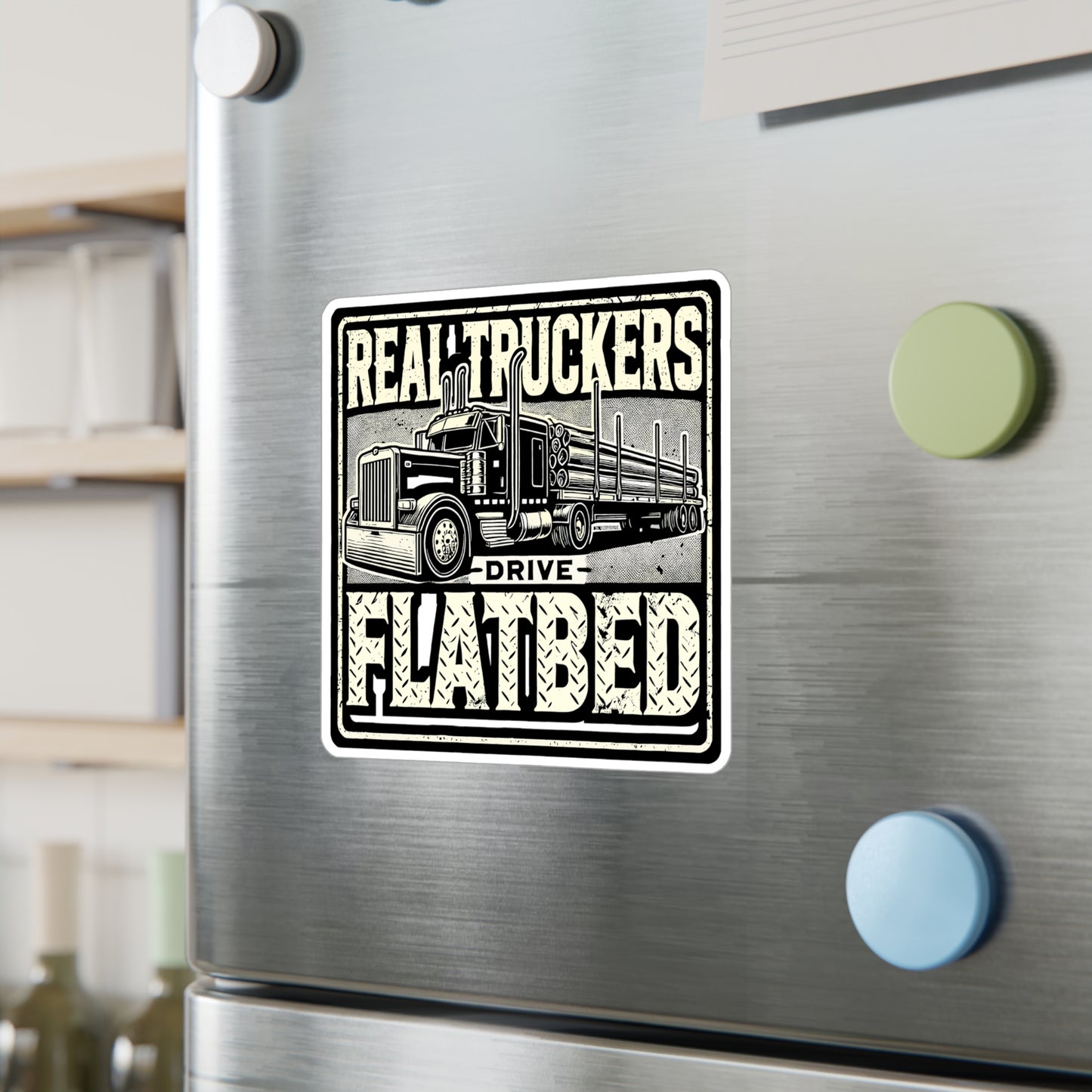 Real Truckers Drive Flatbed - Truckers Sticker for Laptop Sticker. Water Bottle Sticker, Vinyl Flatbed truck Decal - Truckers Gift