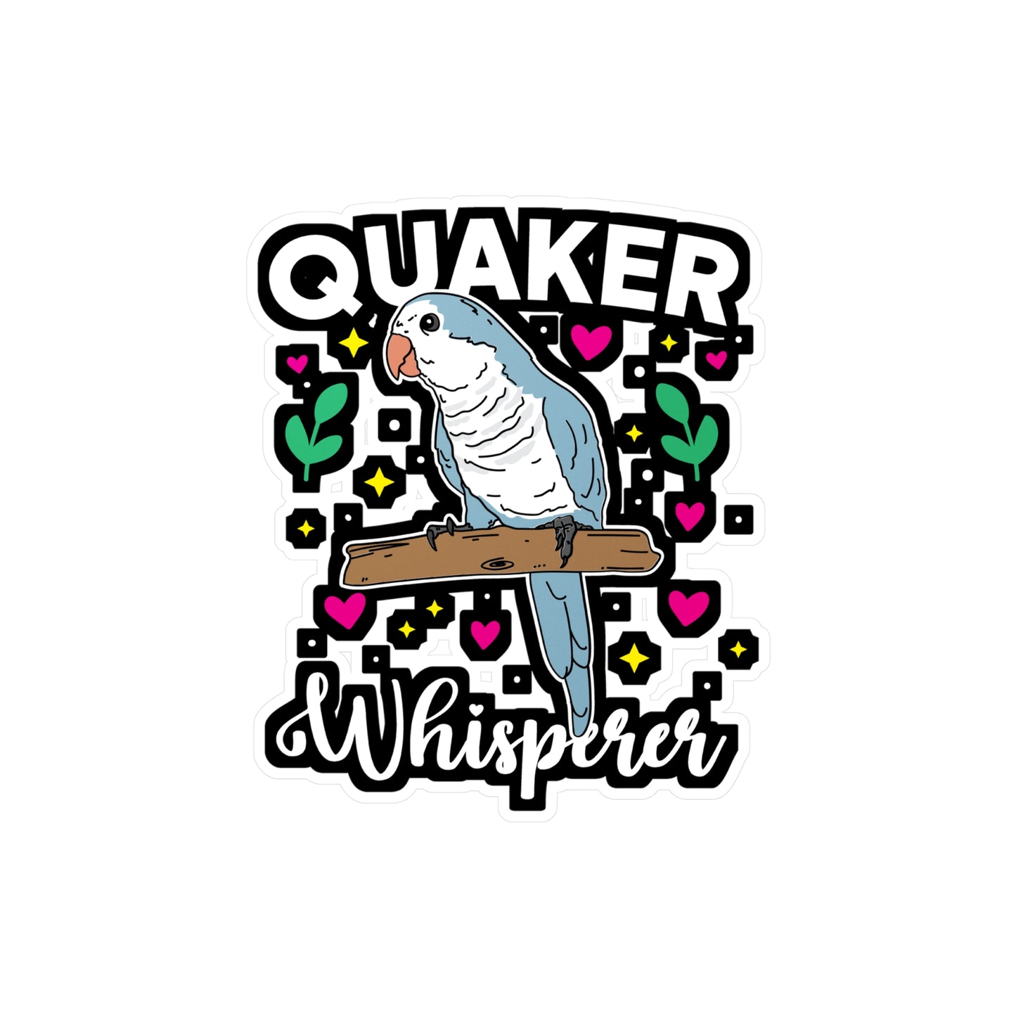 Quaker Whisperer - Parrots Sticker for Car Window Laptop Sticker. Water Bottle Sticker, Vinyl Quaker Decal, Exotic Sticker - Parrots Gift