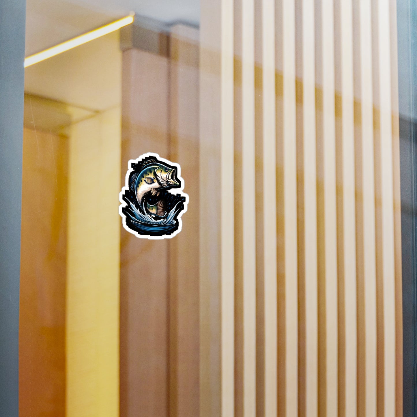 Jumping Bass Fish - Bass Sticker for Car Window Laptop Sticker. Water Bottle Sticker, Vinyl Fishing Decal, Aquatic Sticker - Bass Gift