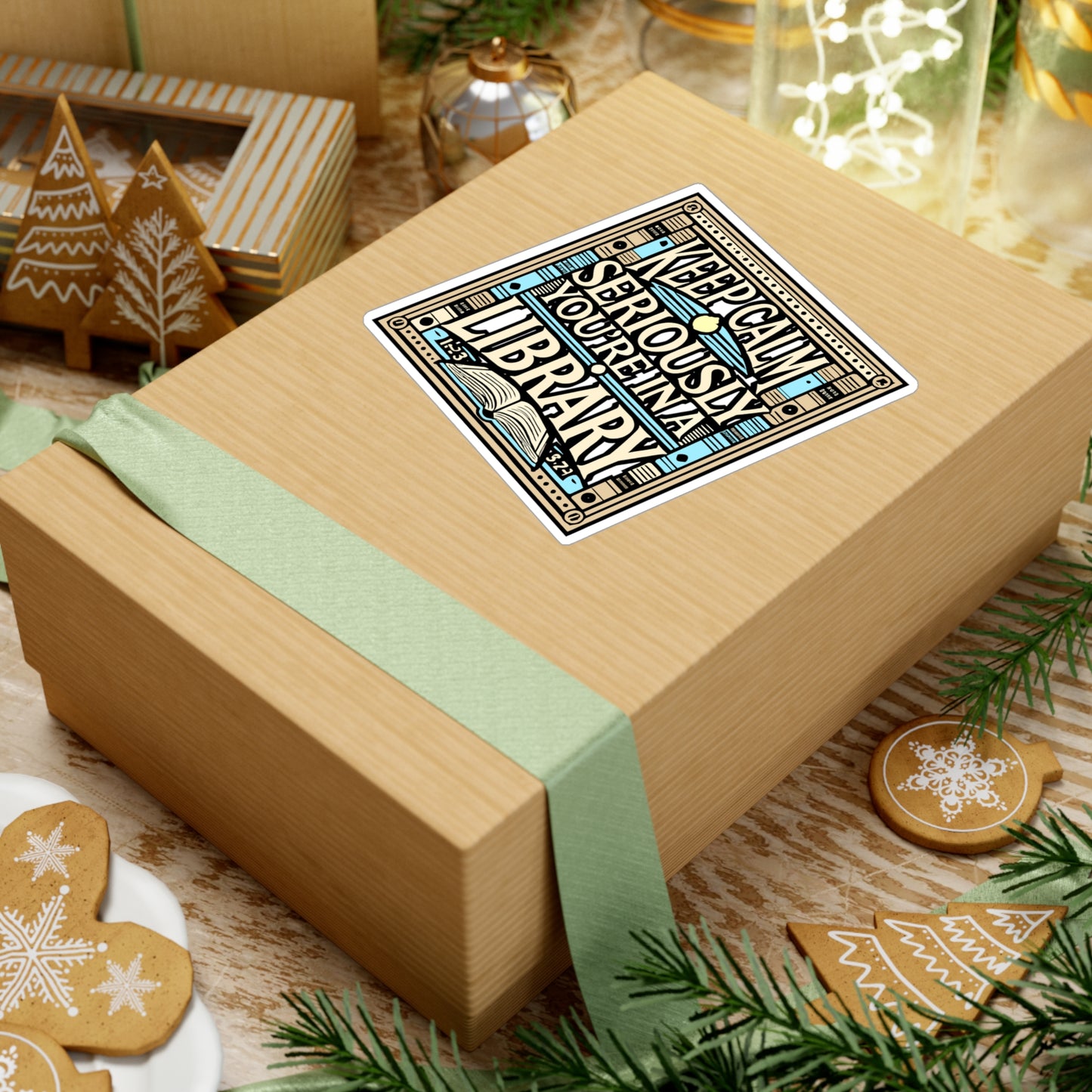 Keep Calm Seriously You're In A Library – Reading Sticker for Laptop or Water Bottle | Funny Librarian Gift, Book Lover Decal