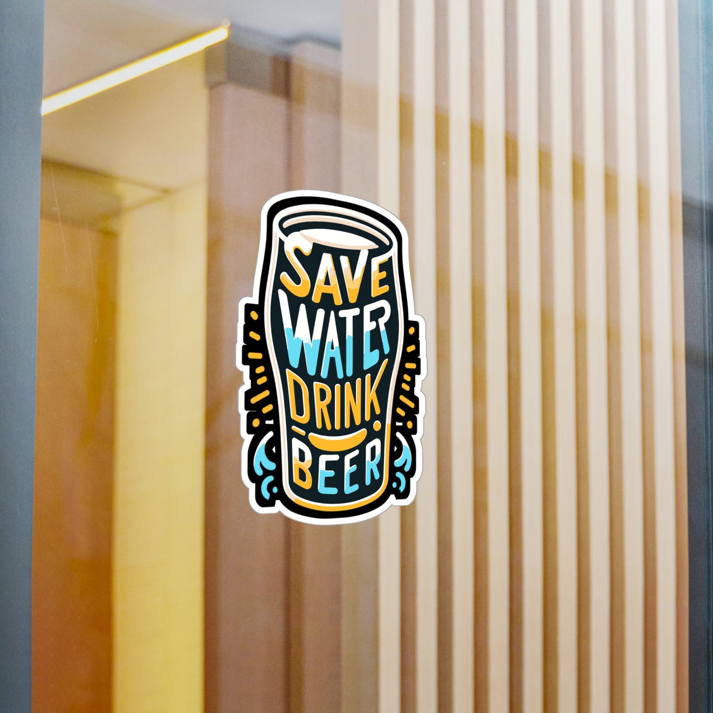 Save Water Drink Beer - Craft-beer Sticker for Car Laptop Sticker. Water Bottle Sticker, Vinyl Virginia Decal - Craft-beer Gift