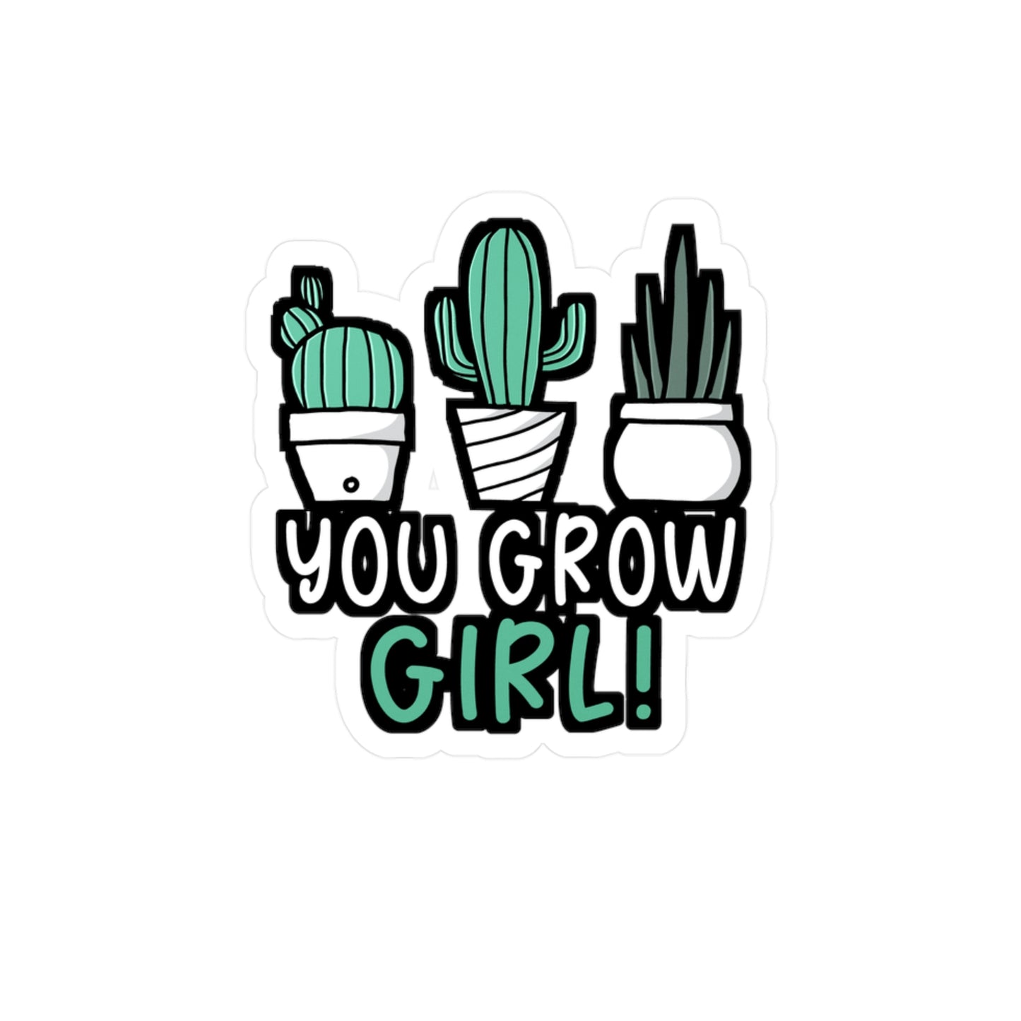 You Grow Girl - Gardening Sticker for Car Window Laptop Sticker. Water Bottle Sticker, Vinyl Compost Decal, Herbs Sticker - Gardening Gift