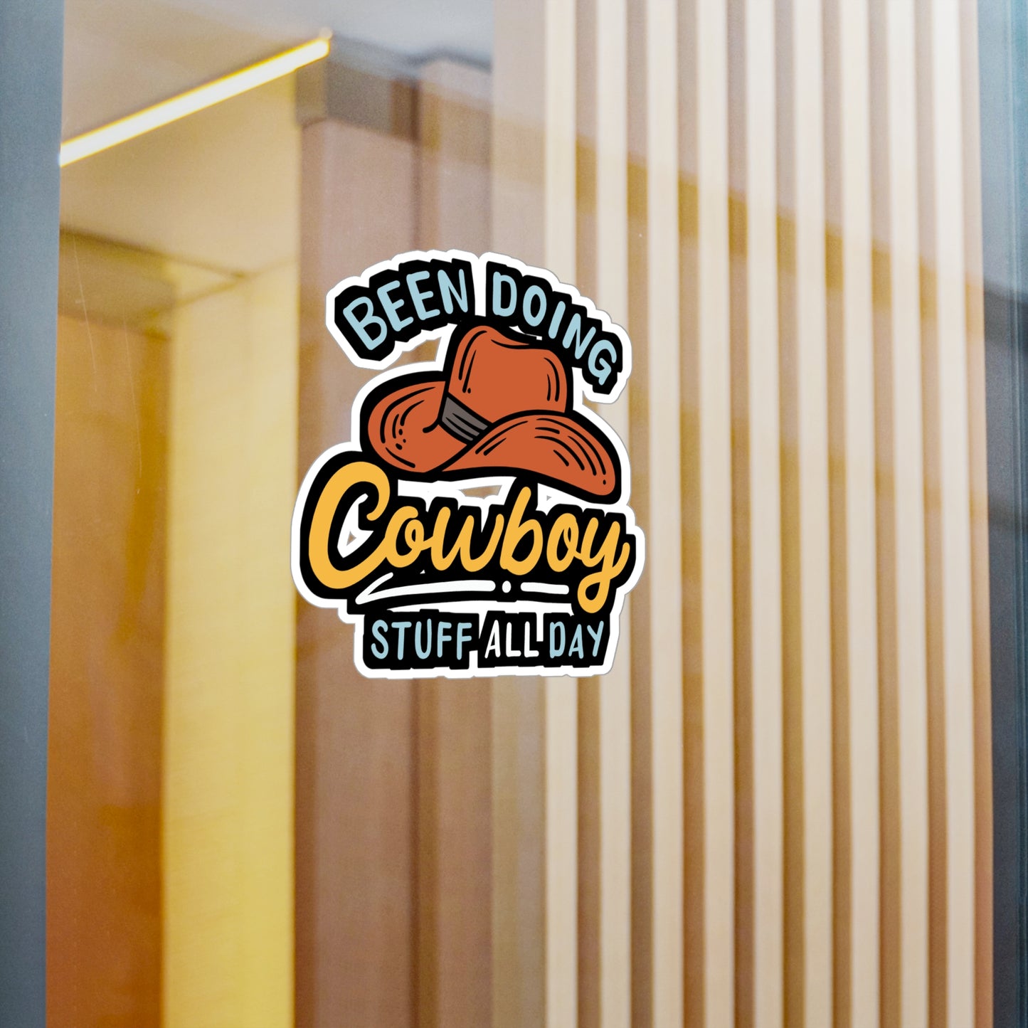 Doing Cowboy Stuff All Day - Cowboy Sticker for Laptop Sticker. Water Bottle Sticker, Vinyl Rodeo Decal - Cowboy Gift