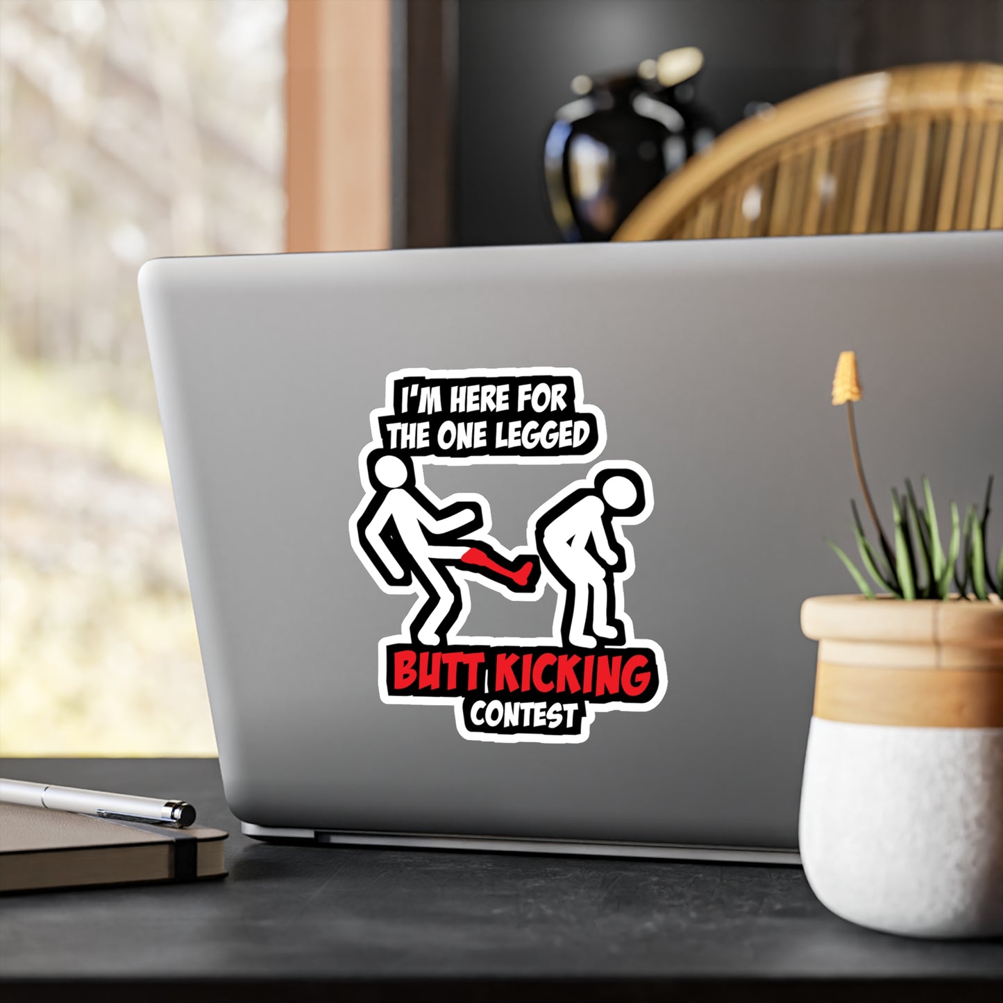 Butt Kicking Contest Leg Amputee - Amputee Sticker for Laptop Sticker. Water Bottle Sticker, Vinyl Leg-amputee Decal - Amputee Gift