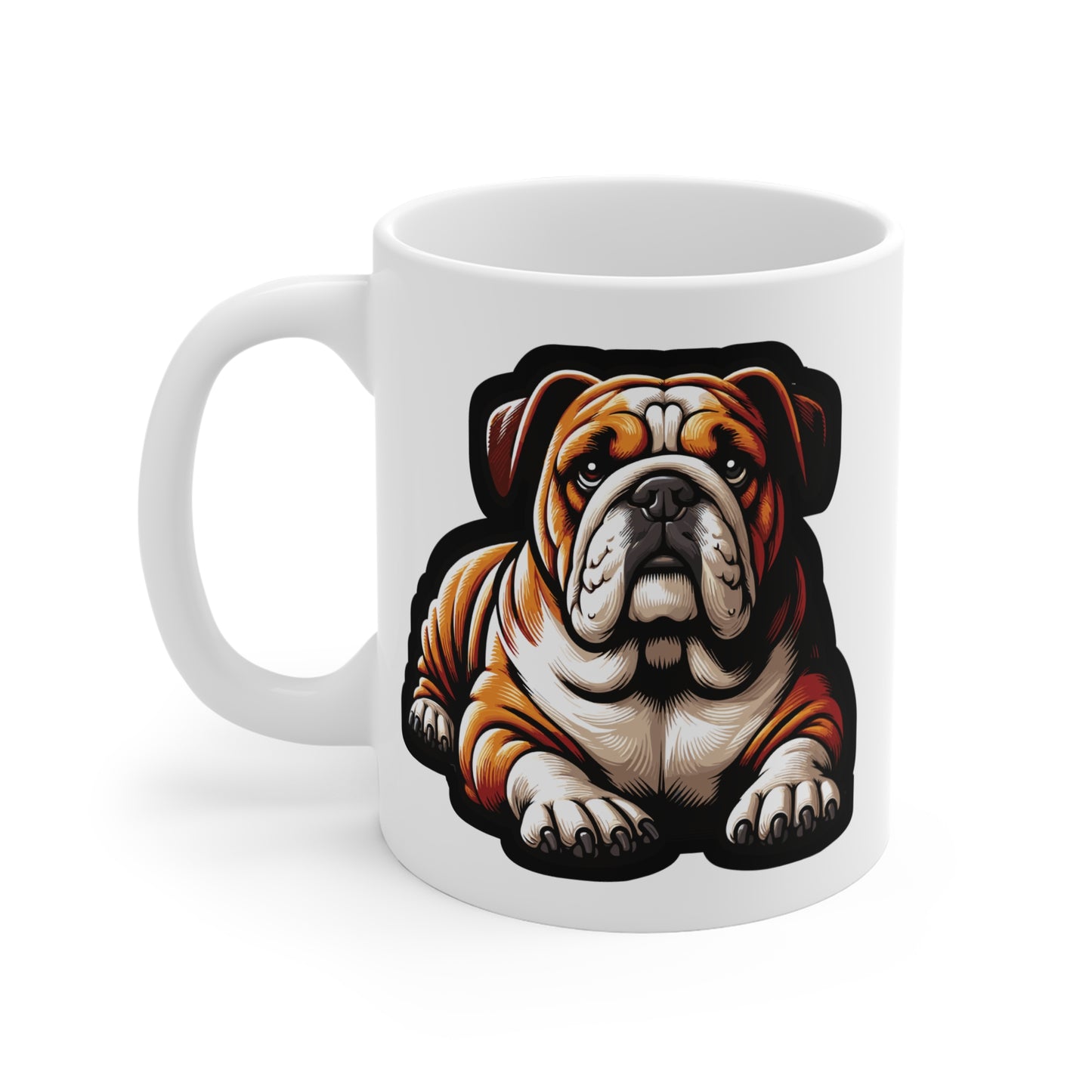 Bulldog Dog - Bulldog Mug for Coffee 11oz. Bulldog Cup, White ceramic, Dog Mug, Loyal Tea Cup - Bulldog Gift