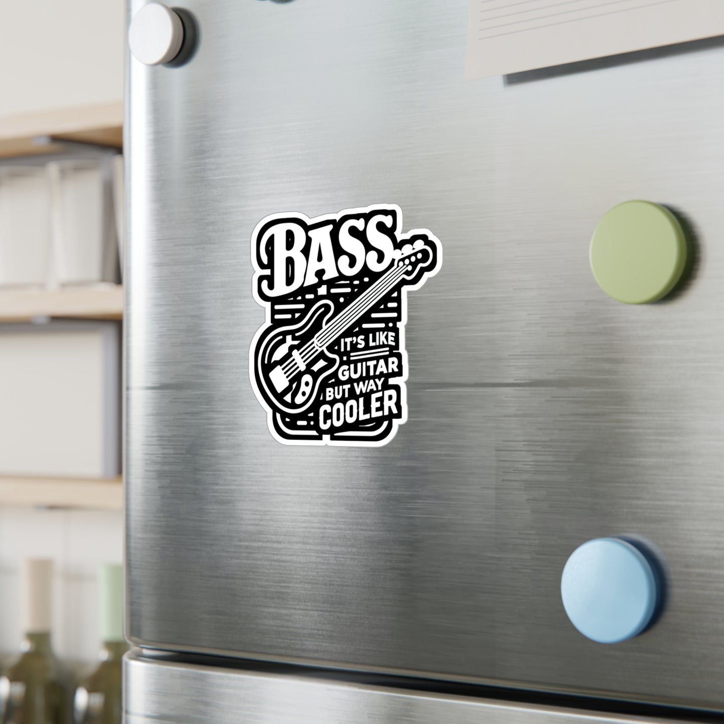 Bass It's Like A Guitar But Way Cooler - Relax Sticker for Car Laptop Sticker. Water Bottle Sticker, Vinyl Bass player Decal - Relax Gift