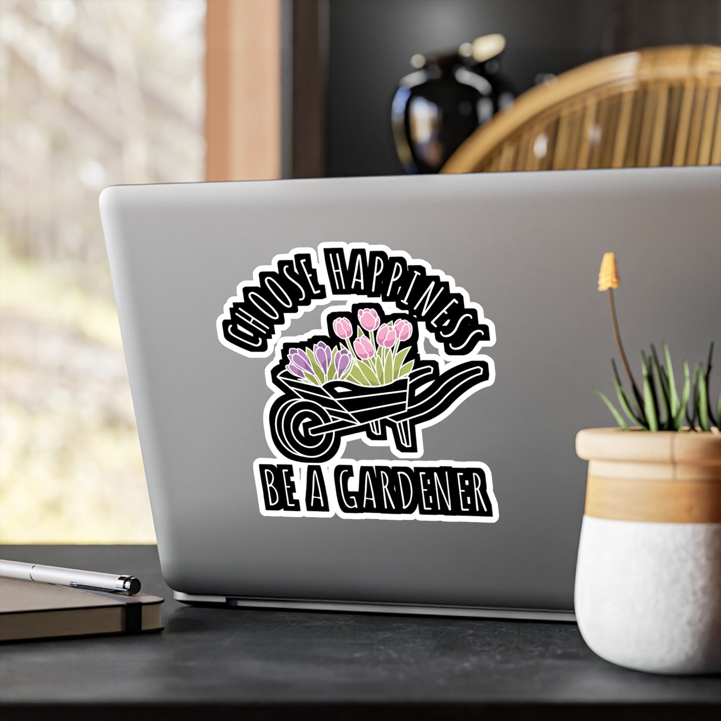 Choose Happiness Be A Gardener | Gardening Sticker | Compost Decals | Herbs Laptop Sticker | Gardening Gift | Compost Gift