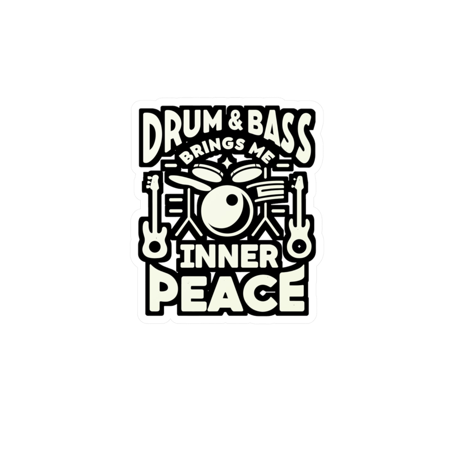 Drum and Bass Brings Me Inner Peace - Audio-engineer Sticker for Laptop Sticker. Water Bottle Sticker, Vinyl Monitor Decal - Audio-engineer Gift