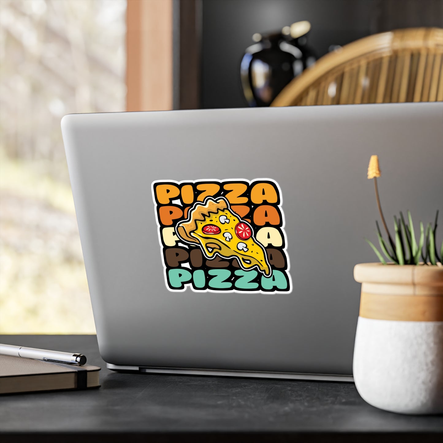 Pizza - Pizza Sticker for Car Window Laptop Sticker. Water Bottle Sticker, Vinyl Pyramid Decal, Pizza Sticker - Pizza Gift