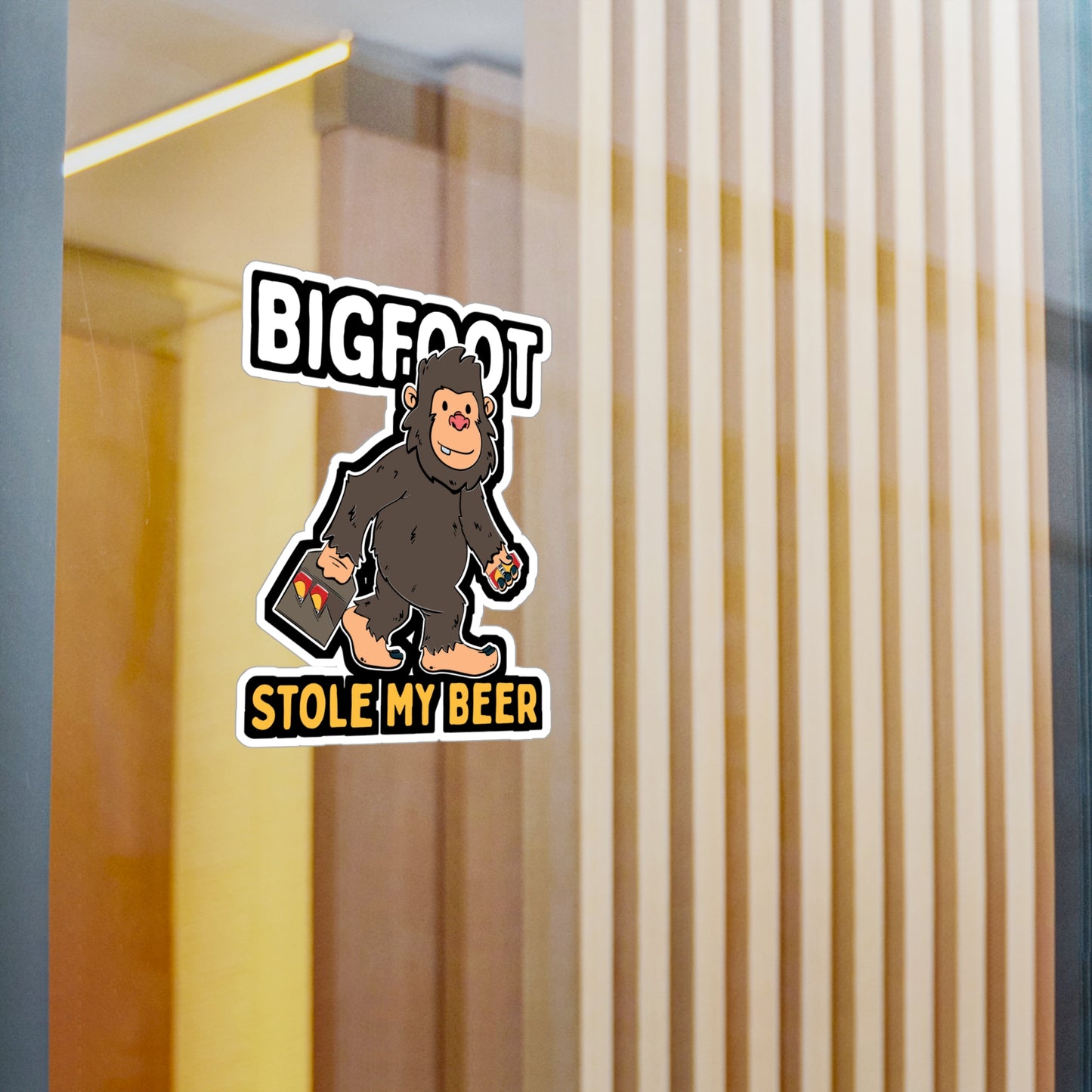 Bigfoot Stole My Beer - Beer Sticker for Car Window Laptop Sticker. Water Bottle Sticker, Vinyl Drinking Decal, Liquor Sticker - Beer Gift