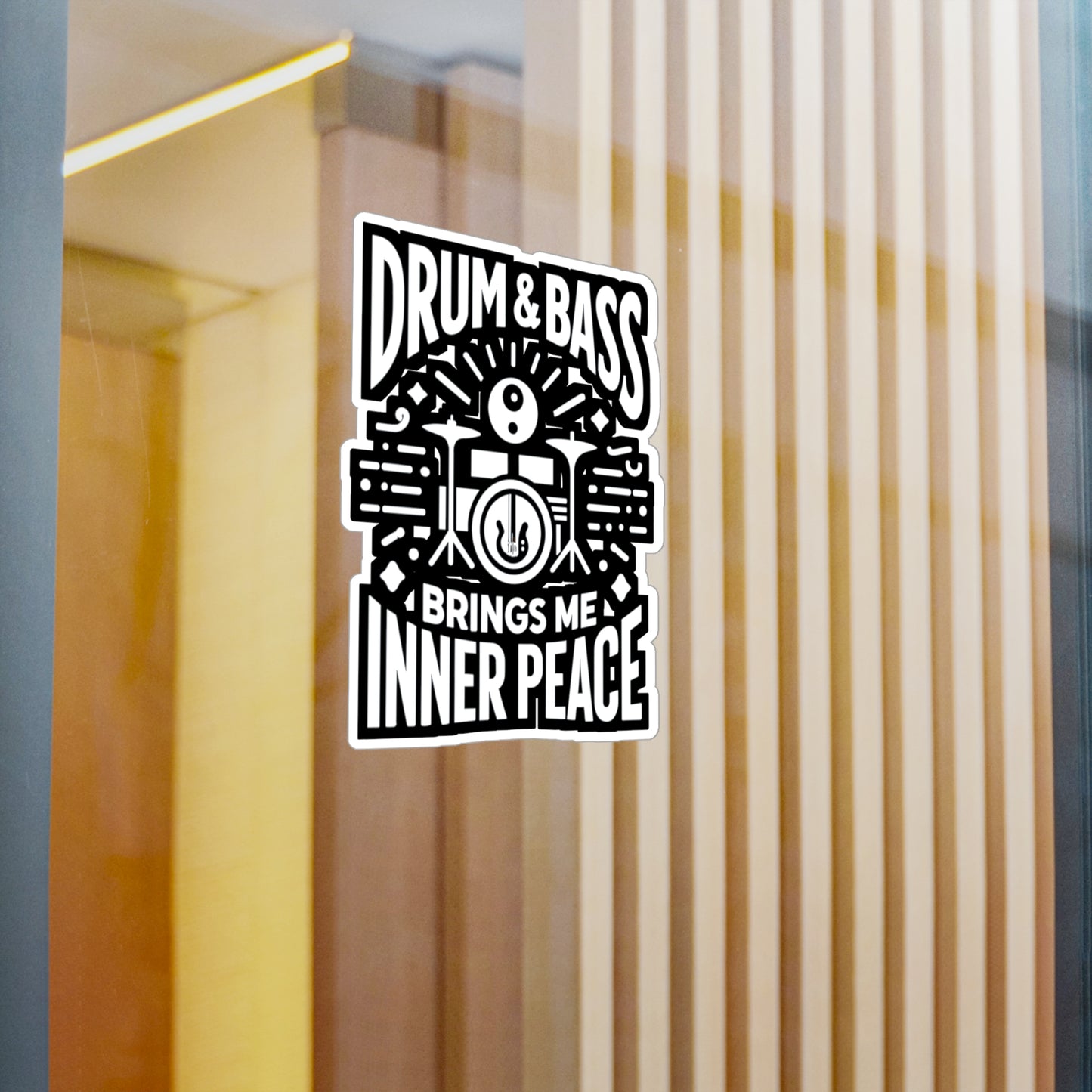 Drum and Bass Brings Me Inner Peace  - Audio-engineer Sticker for Laptop Sticker. Water Bottle Sticker, Vinyl Monitor Decal - Audio-engineer Gift