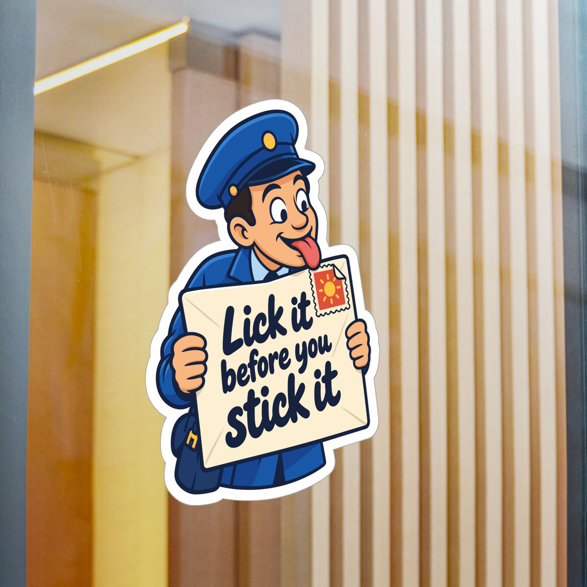 Postal Worker Sticker “Lick It Before You Stick It” – Waterproof Vinyl Decals for Mailbox, Laptop