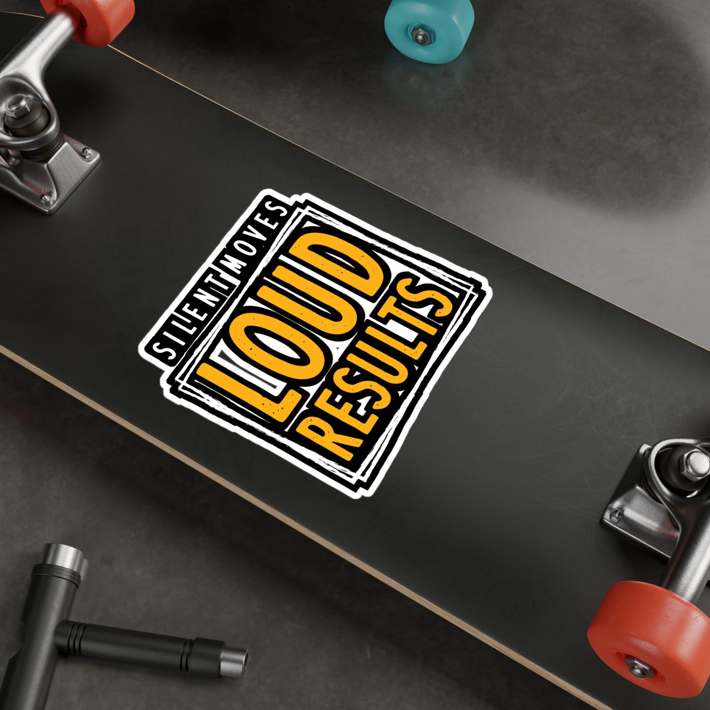 Silent Moves Loud Results - Motivation Sticker for Laptop Sticker. Water Bottle Sticker, Vinyl Silent Decal - Motivation Gift