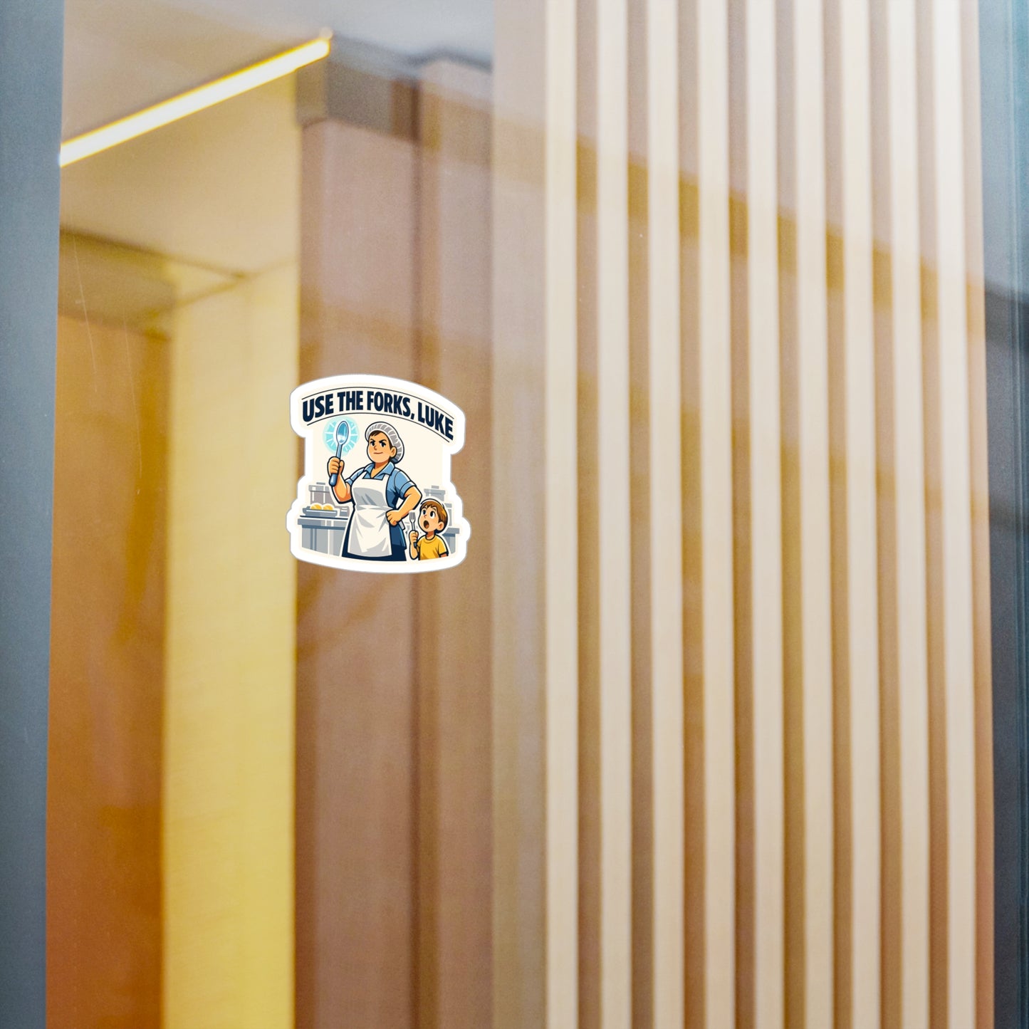 Lunch Lady Sticker Use the Forks, Luke Funny School Canteen Vinyl Waterproof sticker decals for Laptop Water Bottle