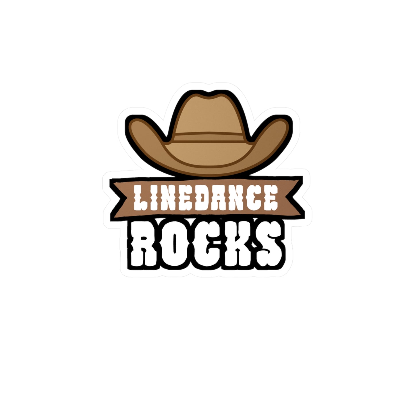 Linedance rocks - Cowboy hat Sticker for Wall, Laptop, Window, Truck, Car Cowboy hat Gift Vinyl Step Decal Sticker