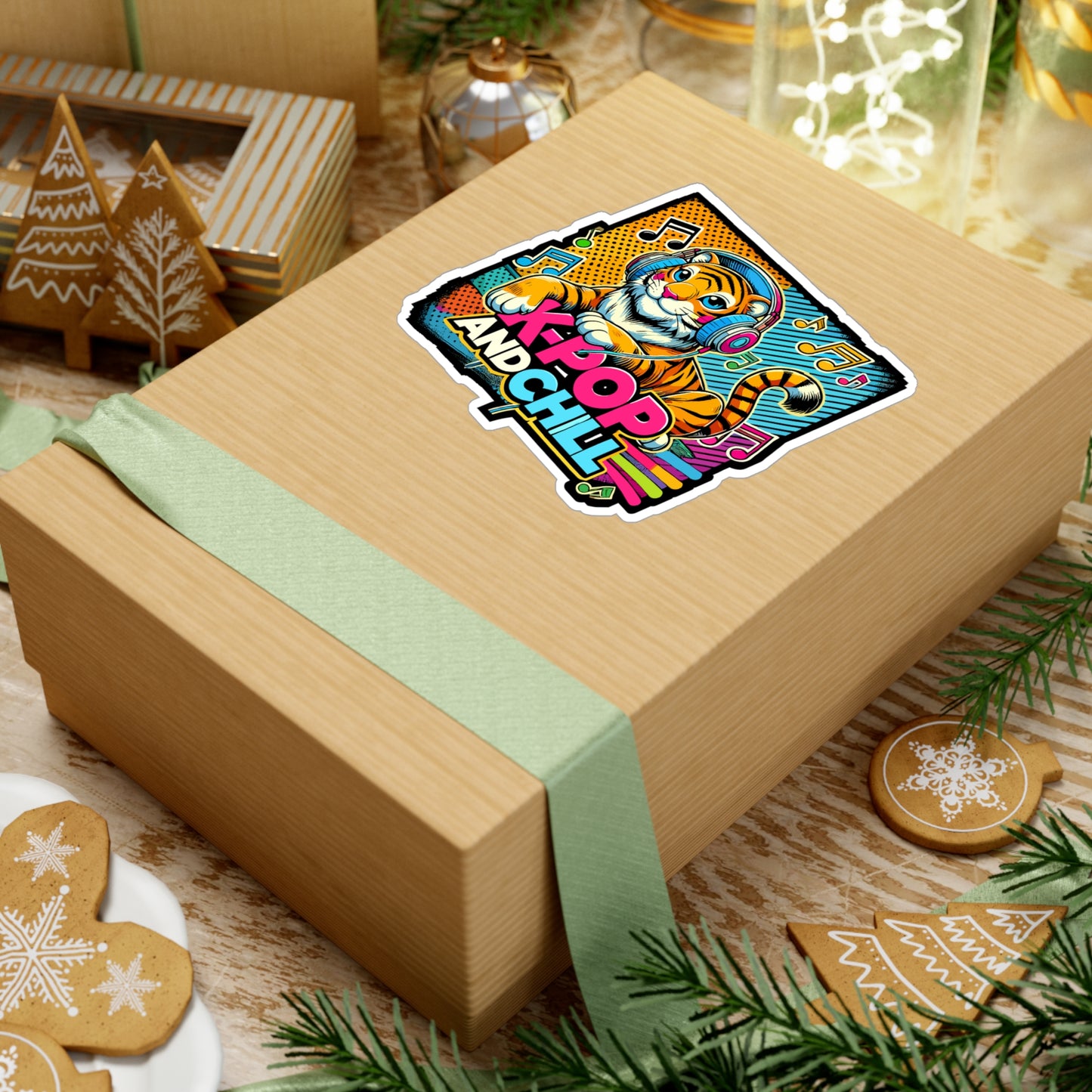 K-Pop And Chill - K-pop Sticker for Car Window Laptop Sticker. Water Bottle Sticker, Vinyl Music Decal, Tiger Sticker - K-pop Gift