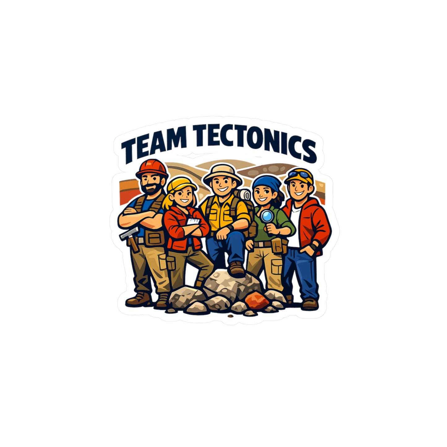 Geologie Sticker Team Tectonics – Geology Rocks & Minerals Design, Waterproof Vinyl Decals for Laptop, Water Bottle