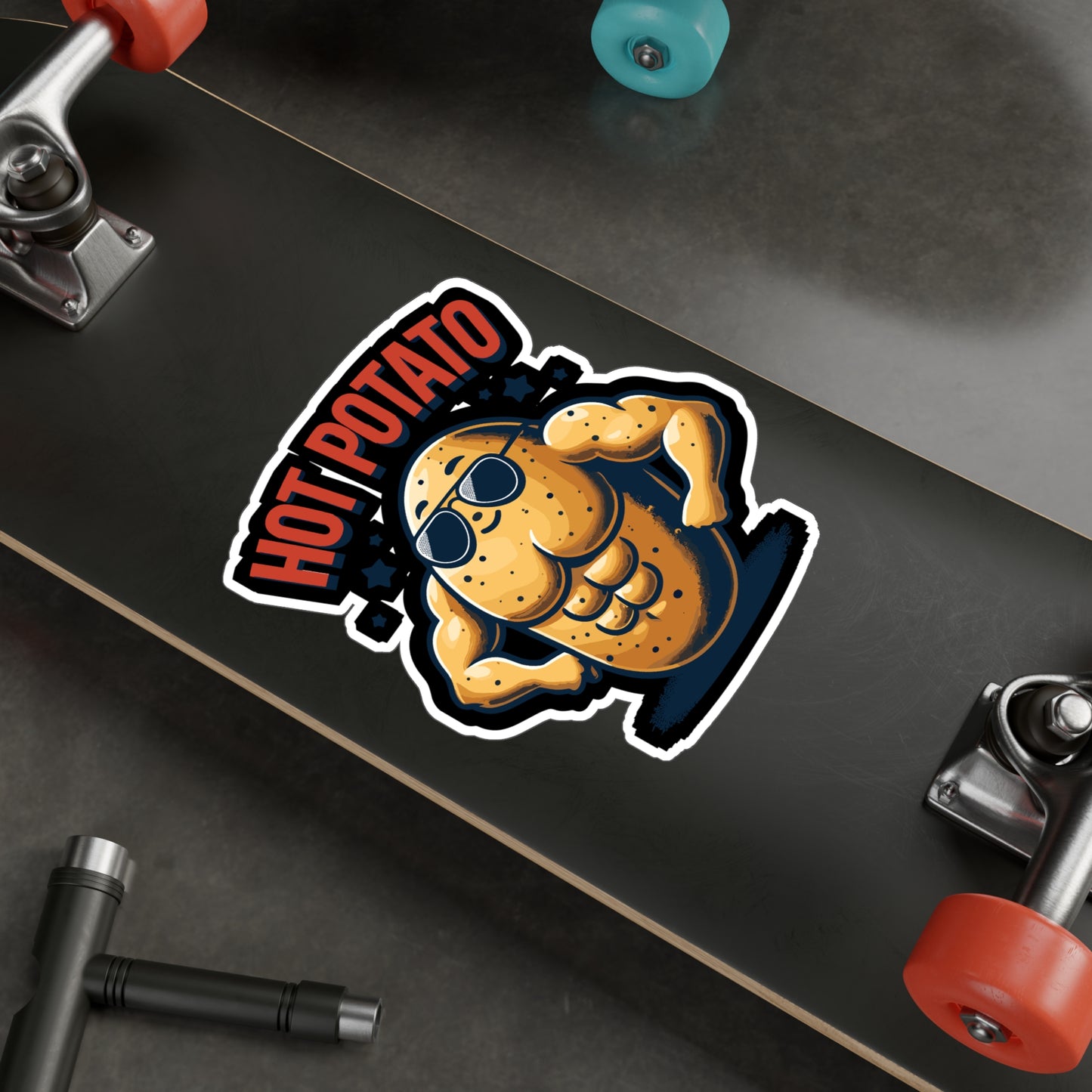 Hot Potato - Weightlifting Sticker for Laptop Sticker. Water Bottle Sticker, Vinyl Muscles Decal - Weightlifting Gift