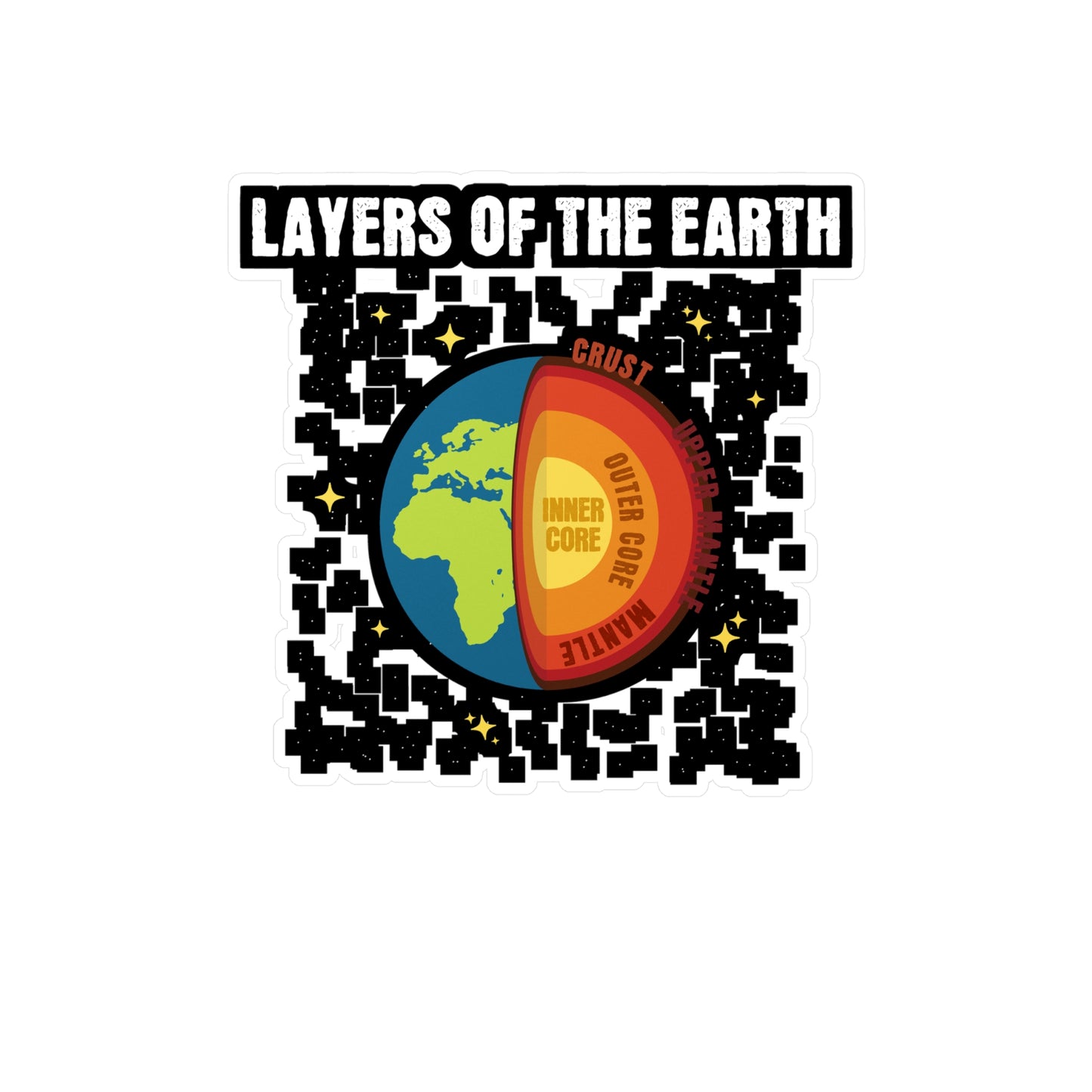 Layers of the Earth - Geology Sticker for Laptop Sticker. Water Bottle Sticker, Vinyl Geologist Decal - Geology Gift
