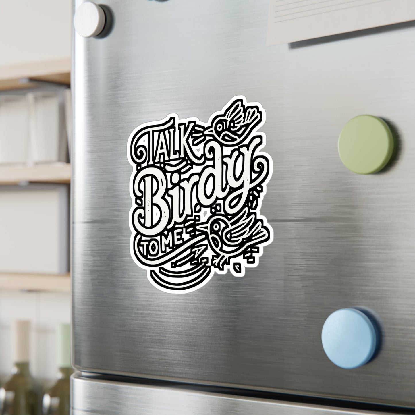Talk Birdy To Me – Birdwatcher Sticker | Vinyl Decal for Laptop, Water Bottle & Binocular Case – Funny Birding Gift