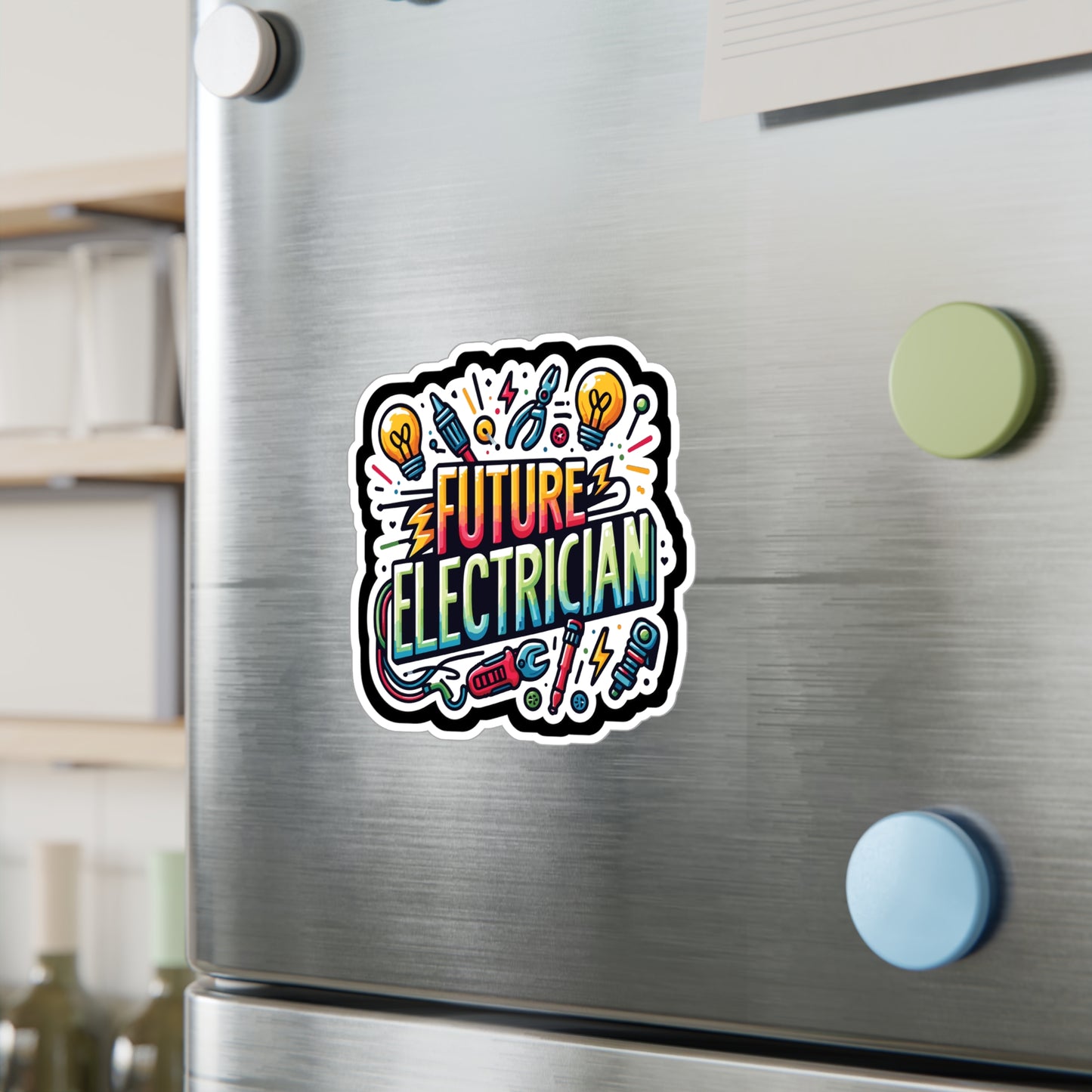 Future Electrician - Electrician Sticker for Laptop Sticker. Water Bottle Sticker, Vinyl Stripper Decal - Electrician Gift