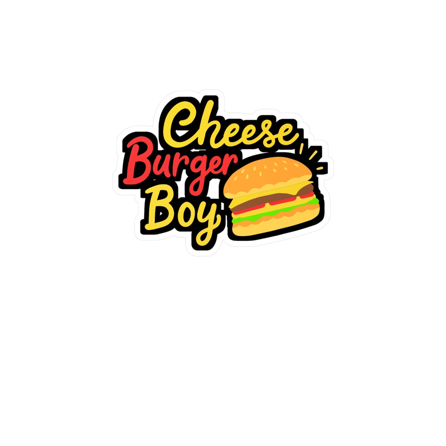 Cheeseburger Boy - Cheeseburger Sticker for Laptop Sticker. Water Bottle Sticker, Vinyl Buns Decal - Cheeseburger Gift