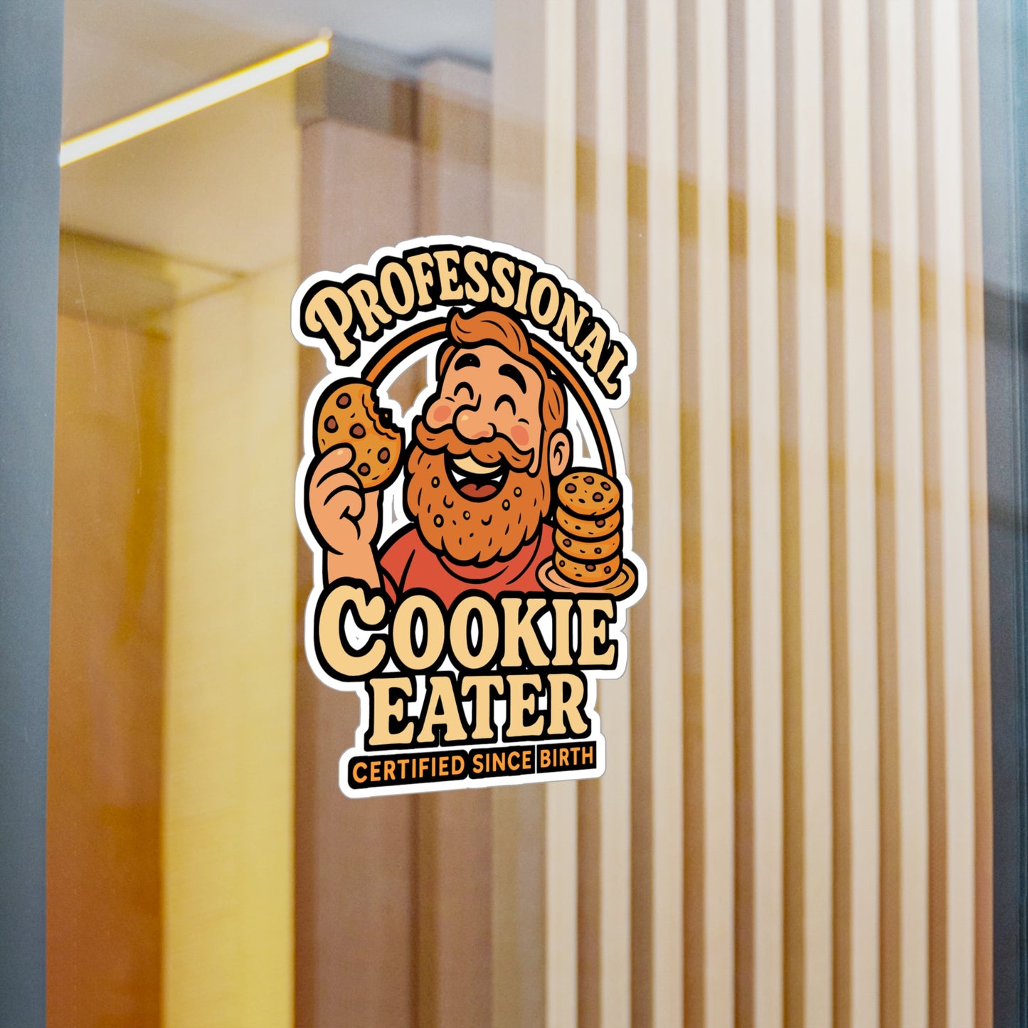 Professional Cookie Eater – Funny Sticker for Laptop or Water Bottle | Vinyl Baking Decal, Cookie Lover Gift