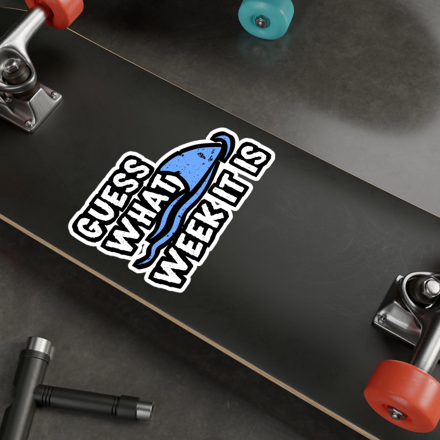 Guess What Week It Is - Sharks Sticker for Car Window Laptop Sticker. Water Bottle Sticker, Vinyl Marine Decal, Jaws Sticker - Sharks Gift