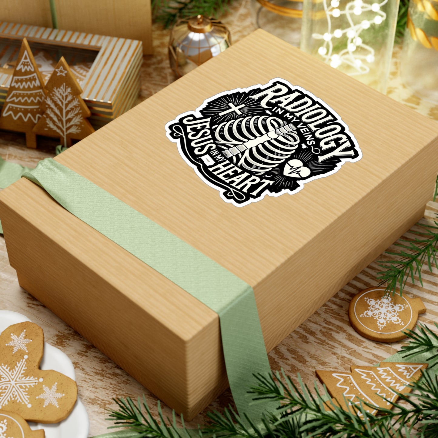 Radiology In My Veins Jesus In My Heart - Radiology Sticker for Laptop Sticker. Water Bottle Sticker, Vinyl Jesus Decal - Radiology Gift