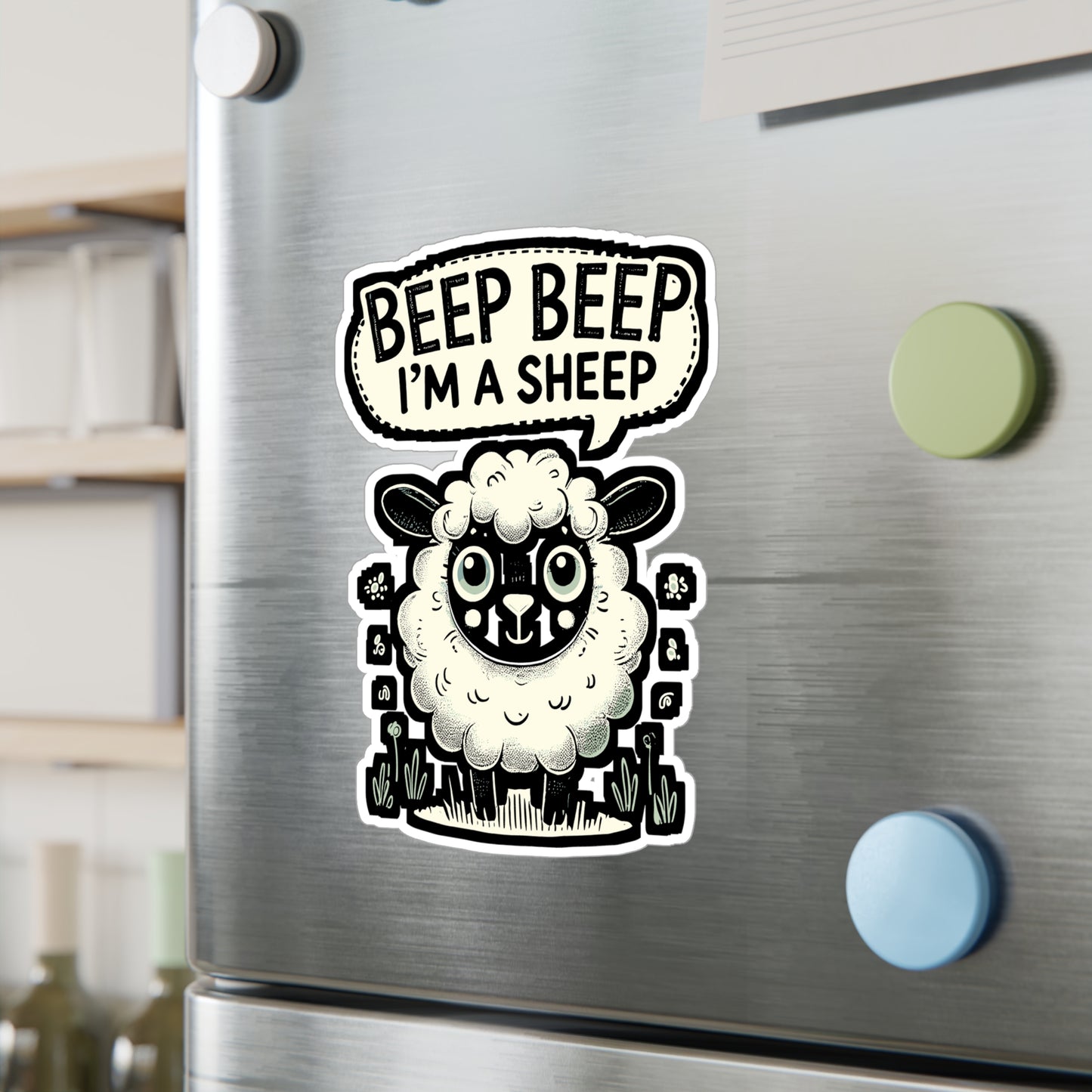 Beep Beep I'm A Sheep - Sheep Sticker for Car Window Laptop Sticker. Water Bottle Sticker, Vinyl Animal Decal, Humor Sticker - Sheep Gift