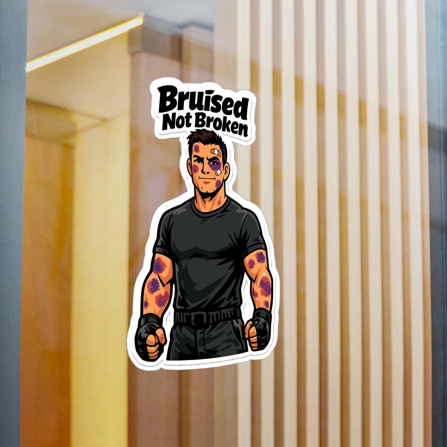 Krav Maga Sticker Bruised Not Broken Martial Arts Self Defense Fitness Vinyl Waterproof Decals for Laptop Water Bottle