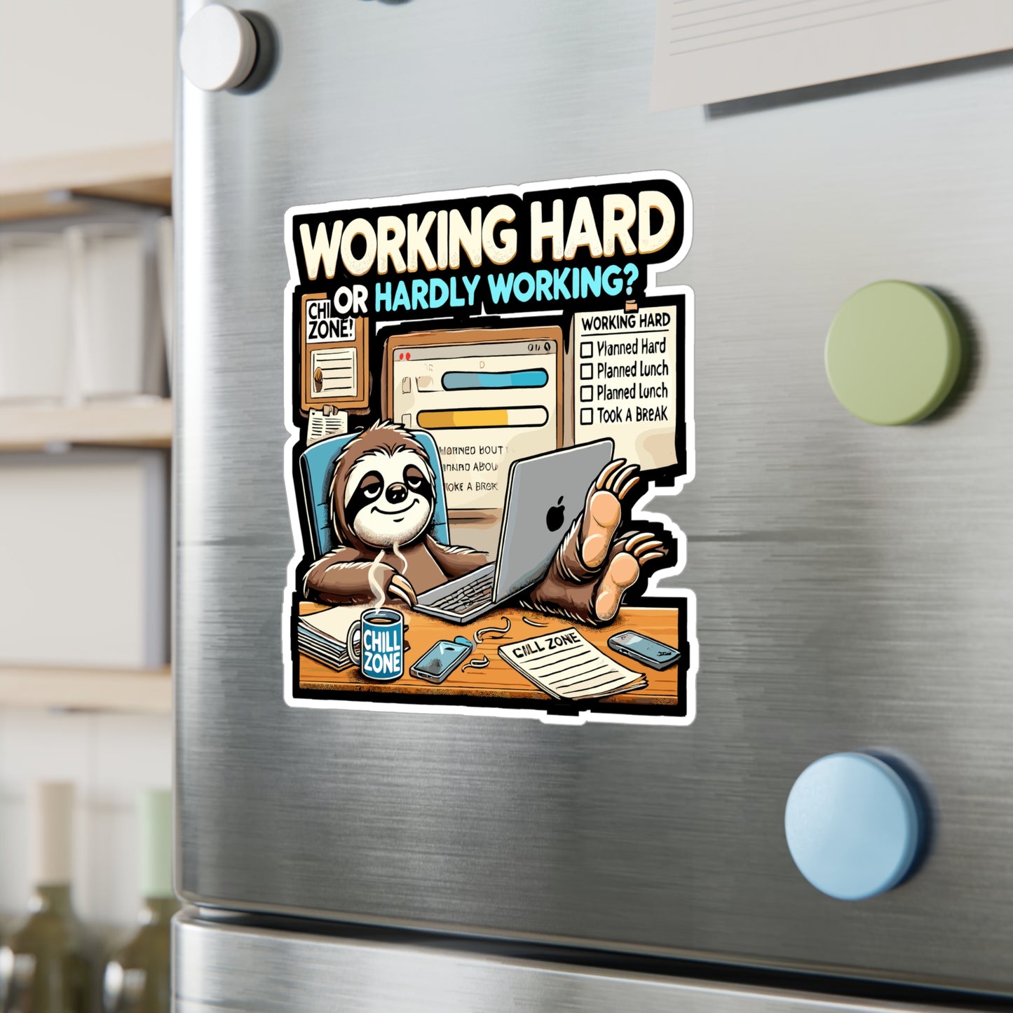 Working Hard or Hardly Working - Working hard Sticker for Laptop Sticker. Water Bottle Sticker, Vinyl Hardly working Decal - Working hard Gift