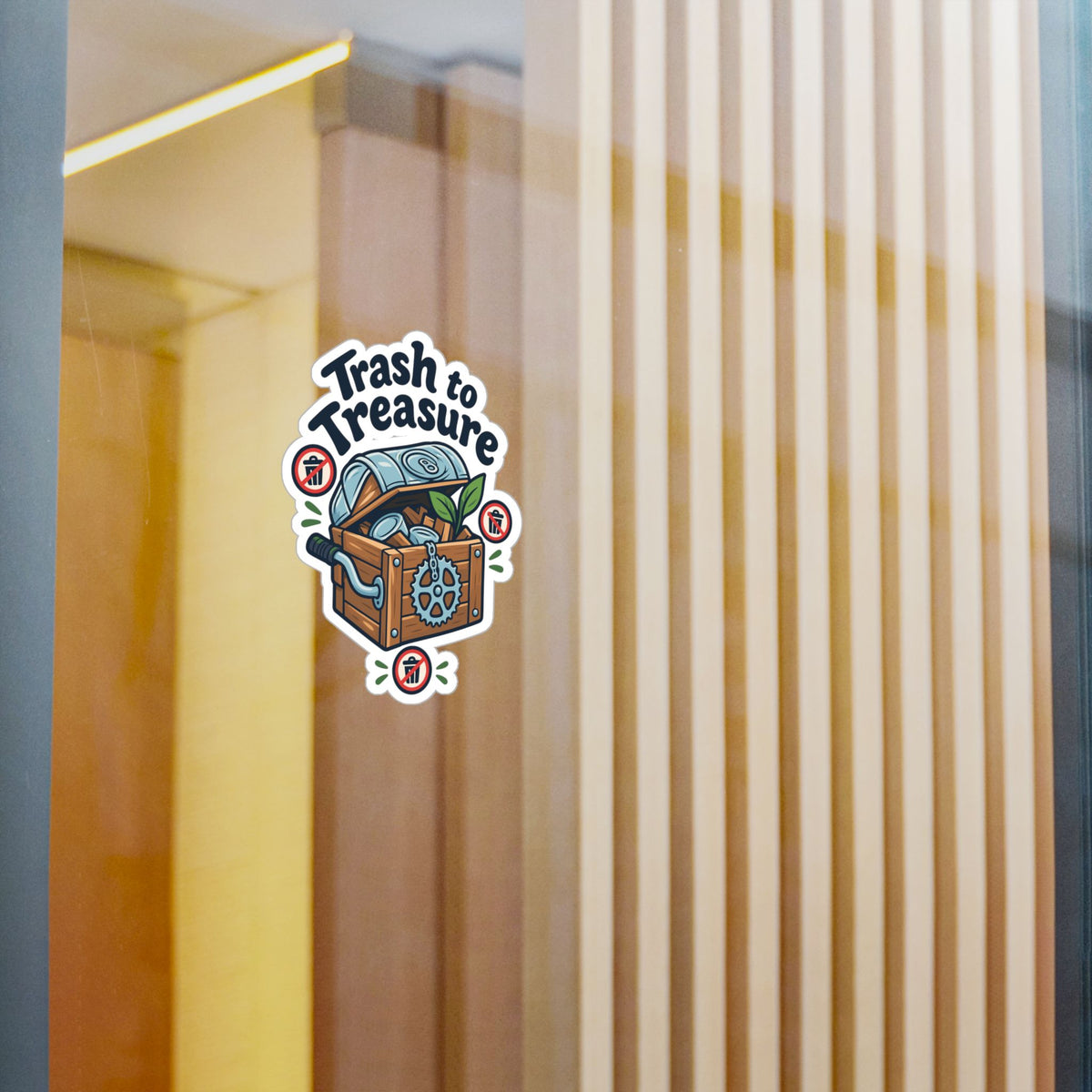 Upcycling Sticker - Trash To Treasure Recycling Art, Sustainability Decals for Laptop and Water Bottle
