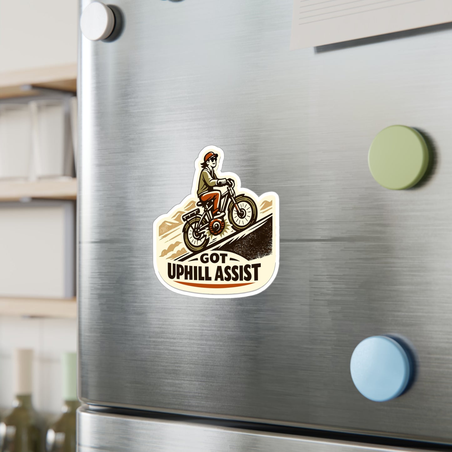E-Bike Sticker Got Uphill Assist electric bike decal waterproof vinyl decals for laptop water bottle e cycling e cyclist style