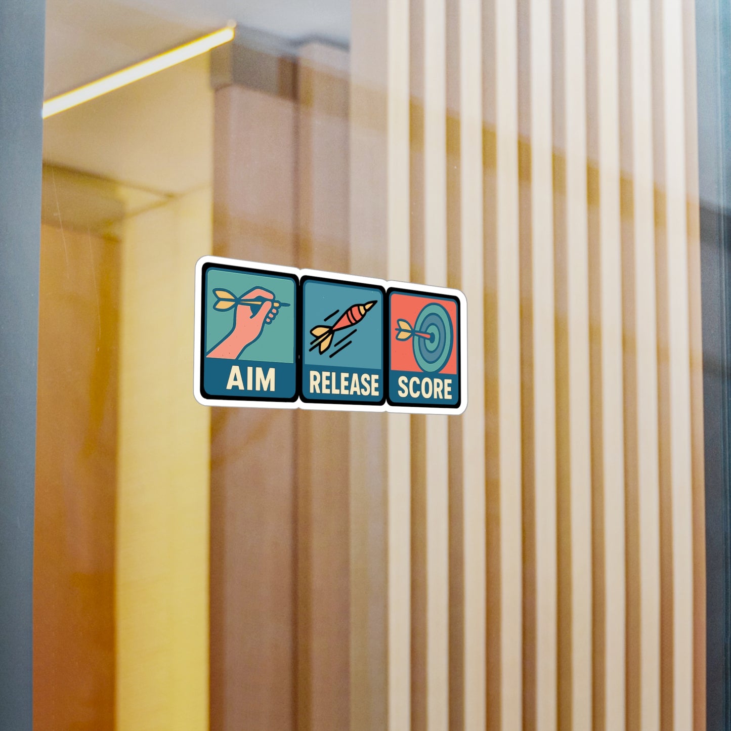 Dart Sticker – Aim Release Score Precision Decals for Laptop or Water Bottle, Bullseye Competition Vinyl, Waterproof