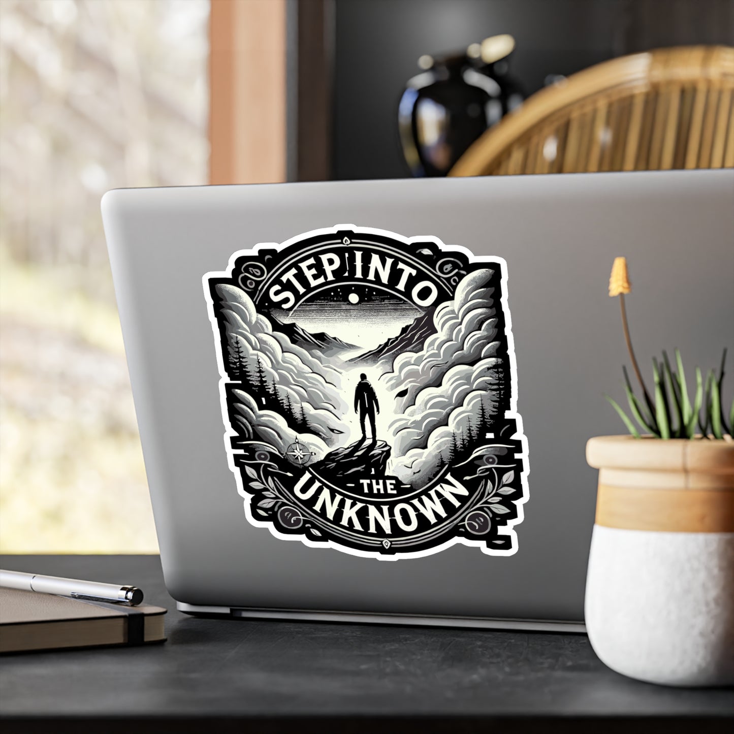 Step Into the Unknown - Adventure Sticker for Laptop Sticker. Water Bottle Sticker, Vinyl Unknown Decal - Adventure Gift