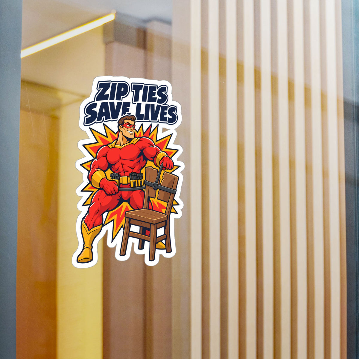 Upcycling Sticker - Zip Ties Save Lives, Recycling Art for Sustainability Fans, Laptop and Water Bottle Decals