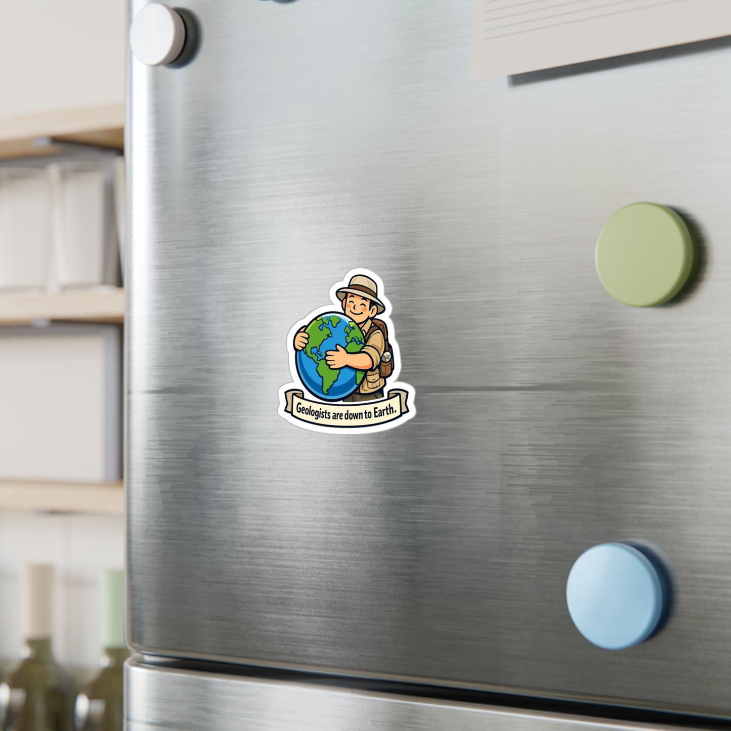 Geologie Sticker – Geologists are down to Earth Design, Geology Rocks Minerals Tectonics Vinyl sticker decals for Laptop, Water Bottle, Waterproof