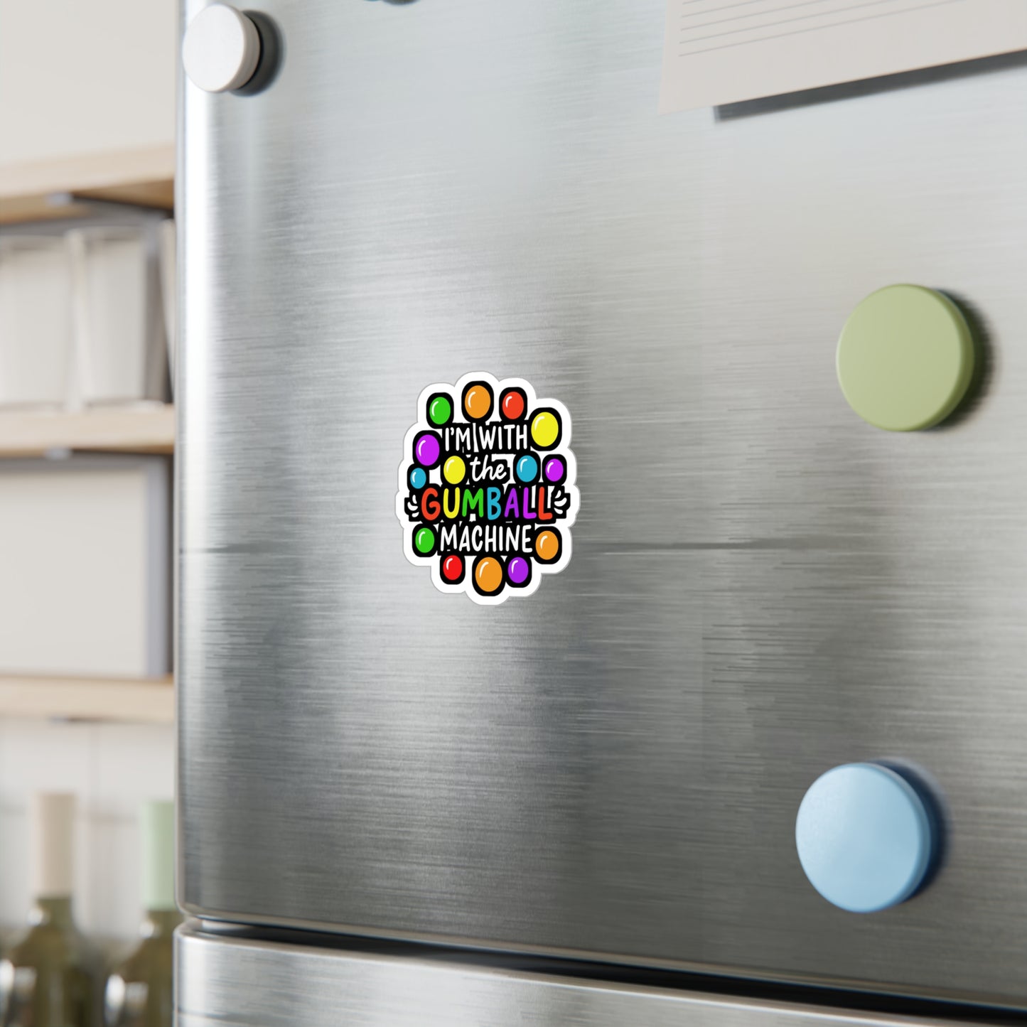 I'm With The Gumball Machine | Pinball Sticker | Retro Decals | Vintage Laptop Sticker | Pinball Gift | Retro Gift
