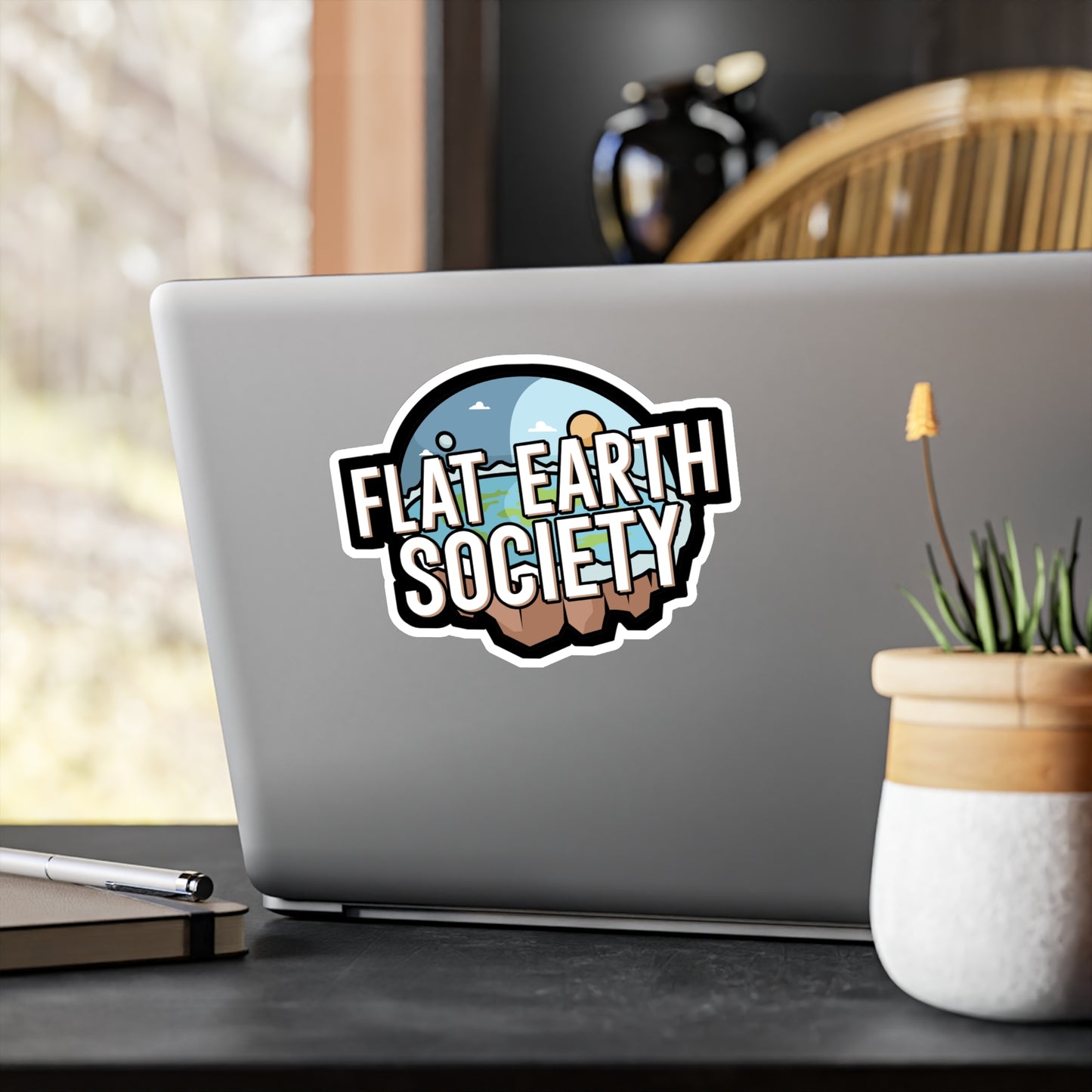 Flat Earth Society - Flat earth Sticker for Wall, Laptop, Window, Truck, Car Flat earth Gift Vinyl Flat earther Decal Sticker