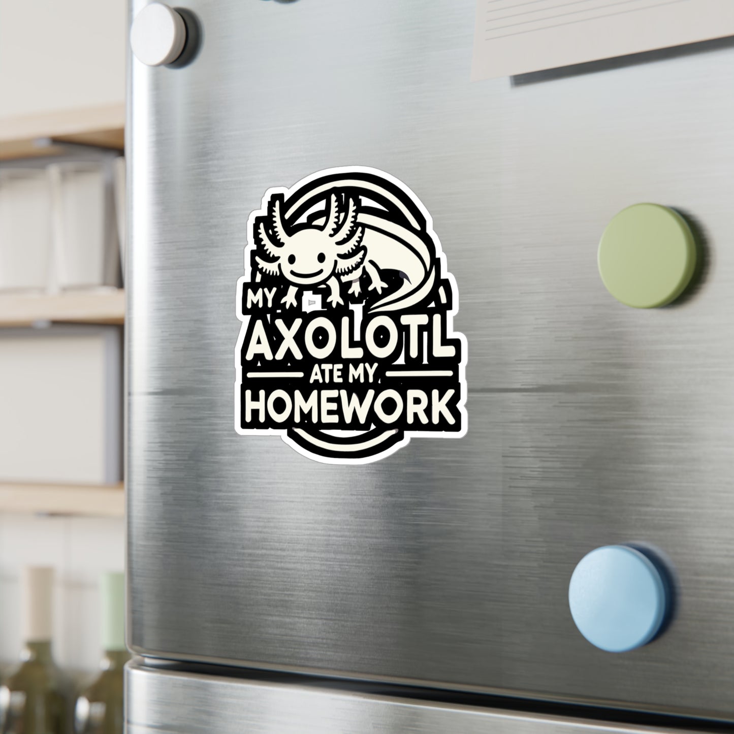 My Axolotl Ate My Homework - Axolotl Sticker for Laptop Sticker. Water Bottle Sticker, Vinyl Salamander Decal - Axolotl Gift