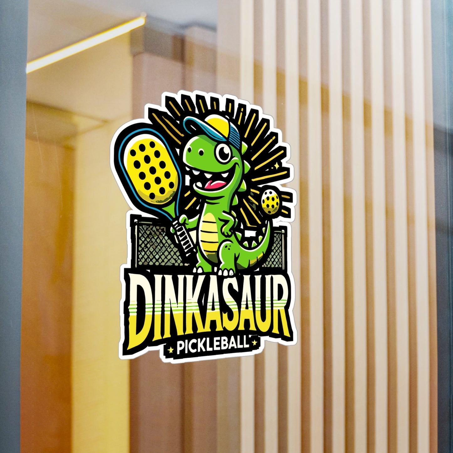 Dinkasaur - Pickleball Sticker for Car Window Laptop Sticker. Water Bottle Sticker, Vinyl Dink Decal, Cucumber Sticker - Pickleball Gift