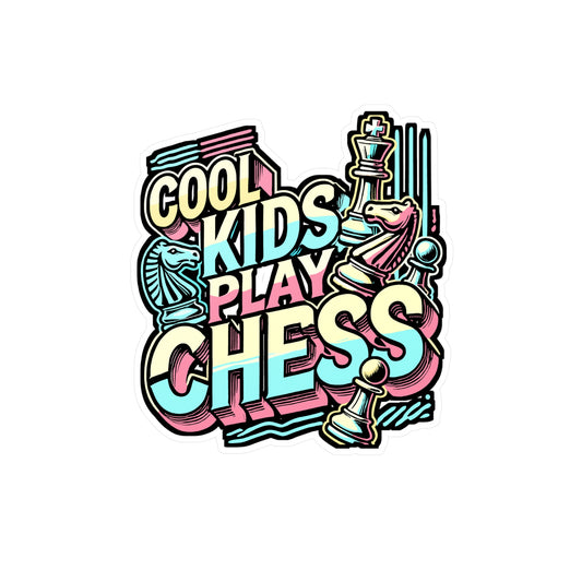 Cool Kids Play Chess – Vinyl Sticker for Laptop, Car Window or Water Bottle | Fun Board Game Gift for Chess Lovers