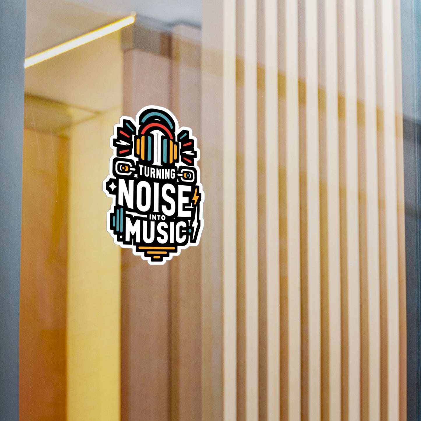 Turning noise into music - Audio-engineer Sticker for Laptop Sticker. Water Bottle Sticker, Vinyl Monitor Decal - Audio-engineer Gift