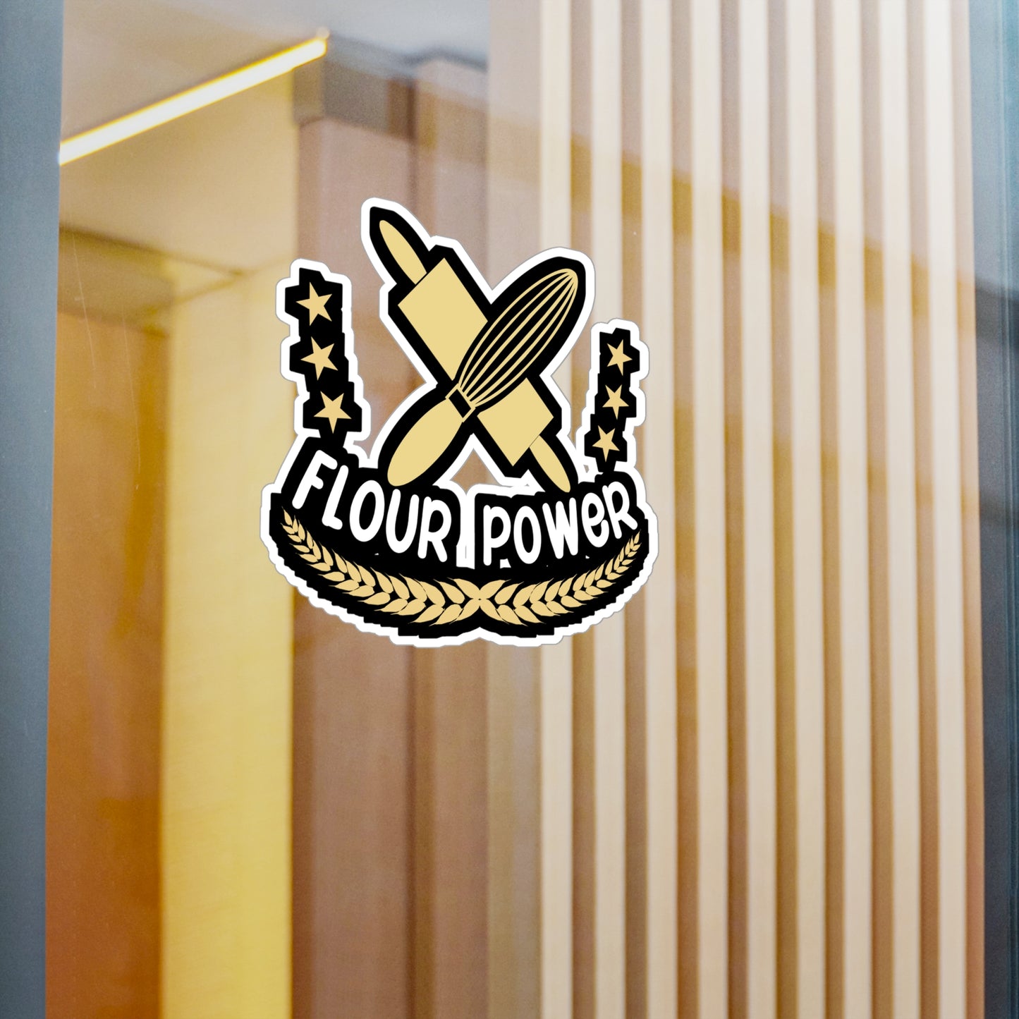 Flour power - Baker Sticker for Wall, Laptop, Window, Truck, Car Baker Gift Vinyl Bread lover Decal Sticker