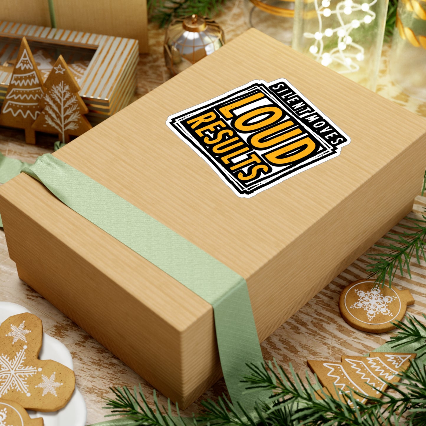 Silent Moves Loud Results - Motivation Sticker for Laptop Sticker. Water Bottle Sticker, Vinyl Silent Decal - Motivation Gift