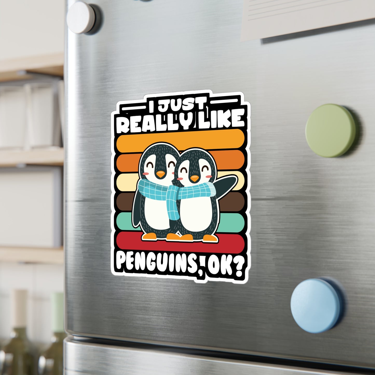 I Just Really Like Penguins - Penguin Sticker for Laptop Sticker. Water Bottle Sticker, Vinyl Small Decal - Penguin Gift
