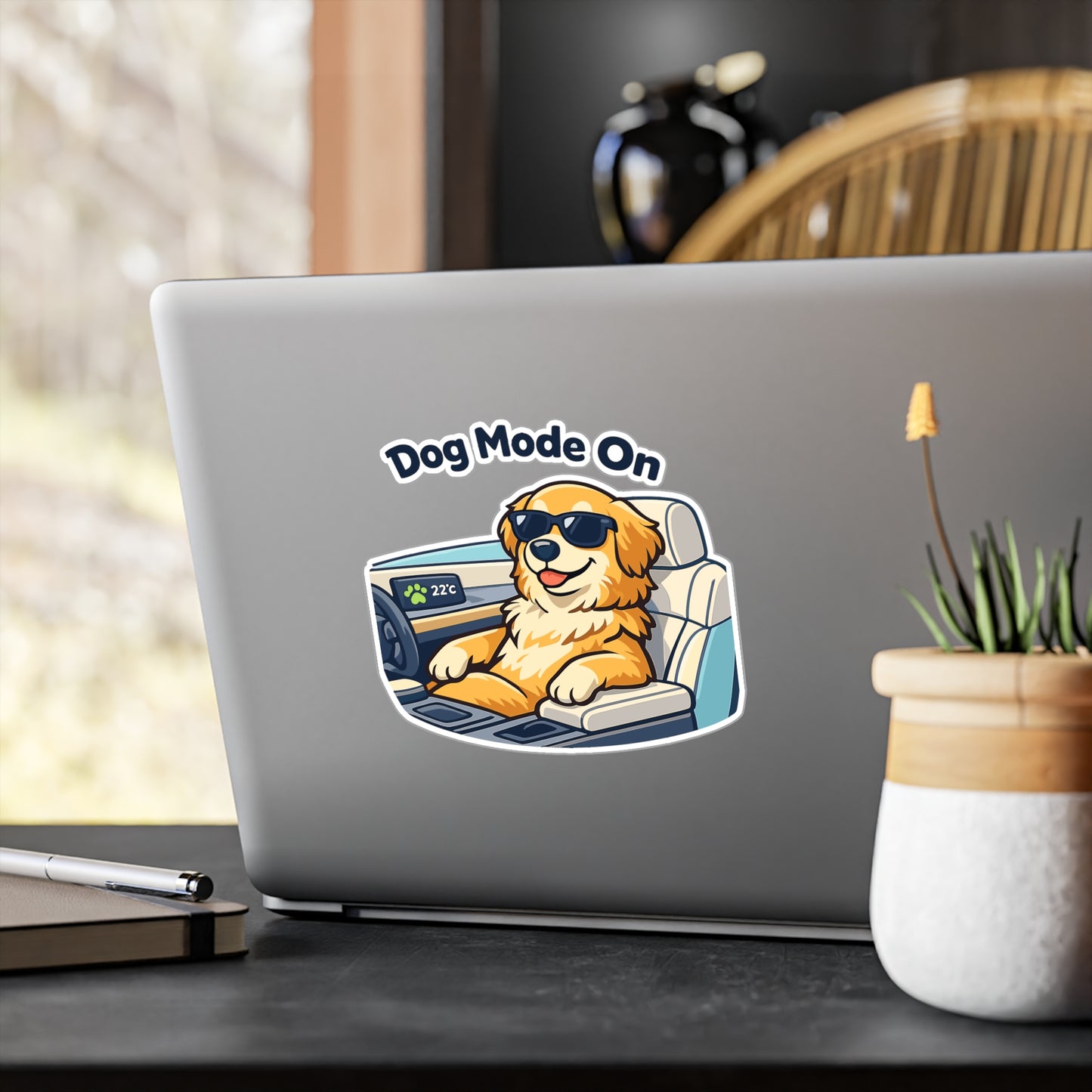Electric Car Sticker Dog Mode On – Funny Waterproof Vinyl Decals for Electric Vehicle, Rechargeable Battery Laptop, Water Bottle