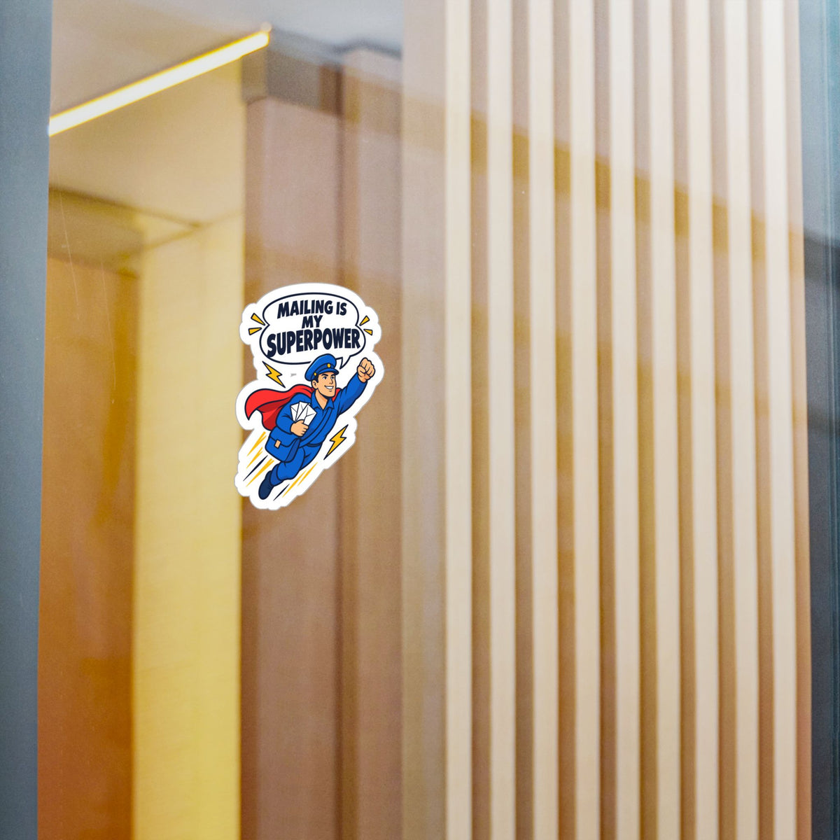 Postal Worker Sticker, "Mailing is My Superpower" Decals for Laptop, Water Bottle, Waterproof Vinyl Gift